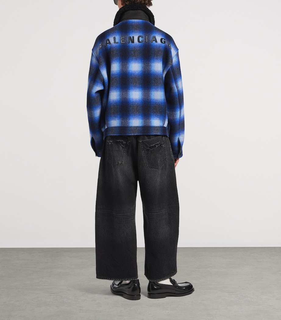 Balenciaga Mens Wool Checked Jacket Image 3