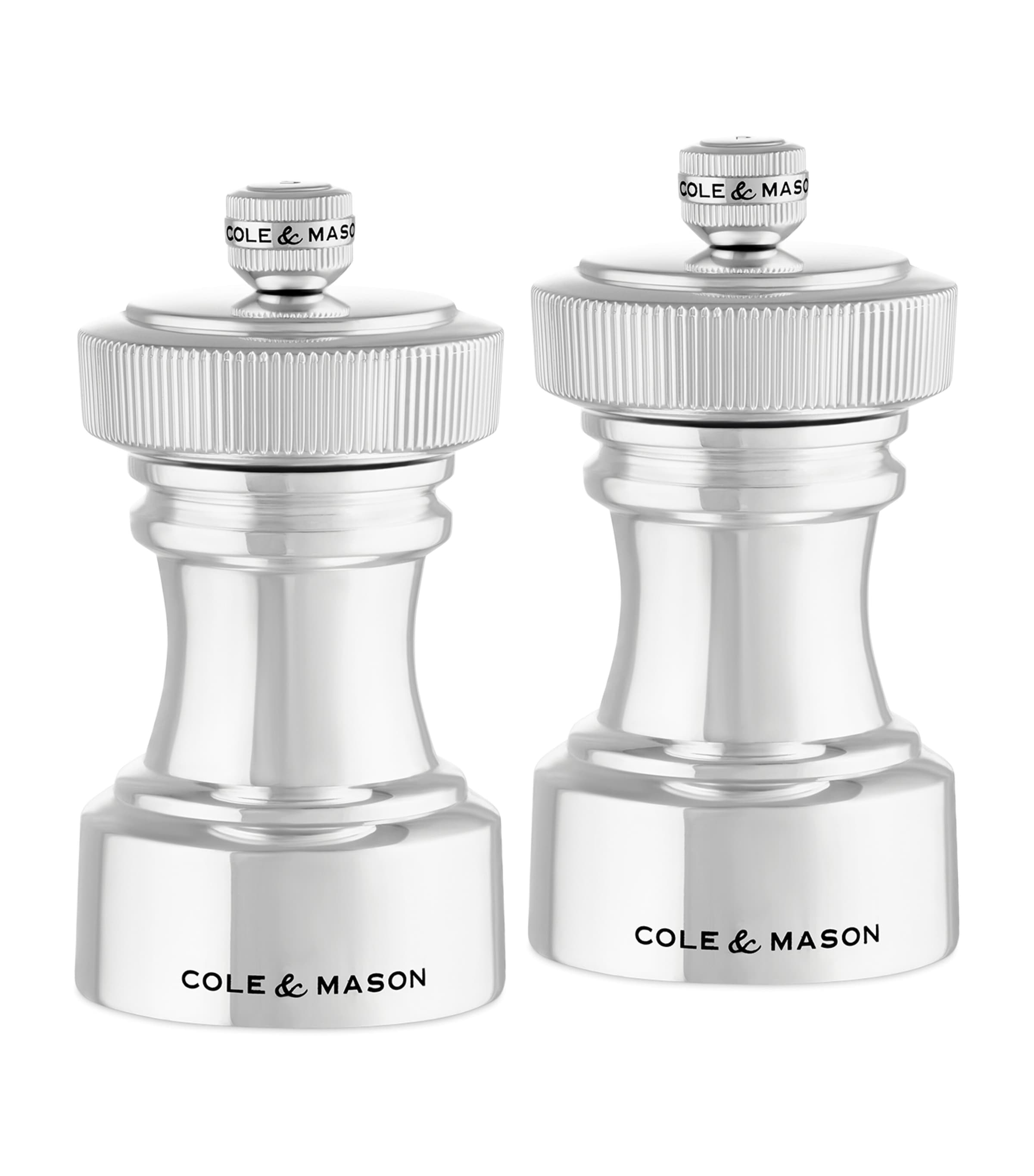 Cole & Mason Silver-Plated Hoxton Salt and Pepper Mills Gift Set | Kitchenware | Utensils | Salt & Pepper Mills