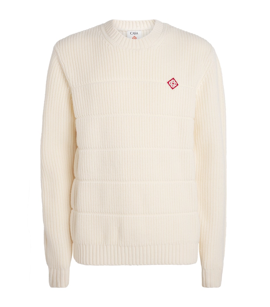 Merino Wool Padded Sweater WHITE Image 1