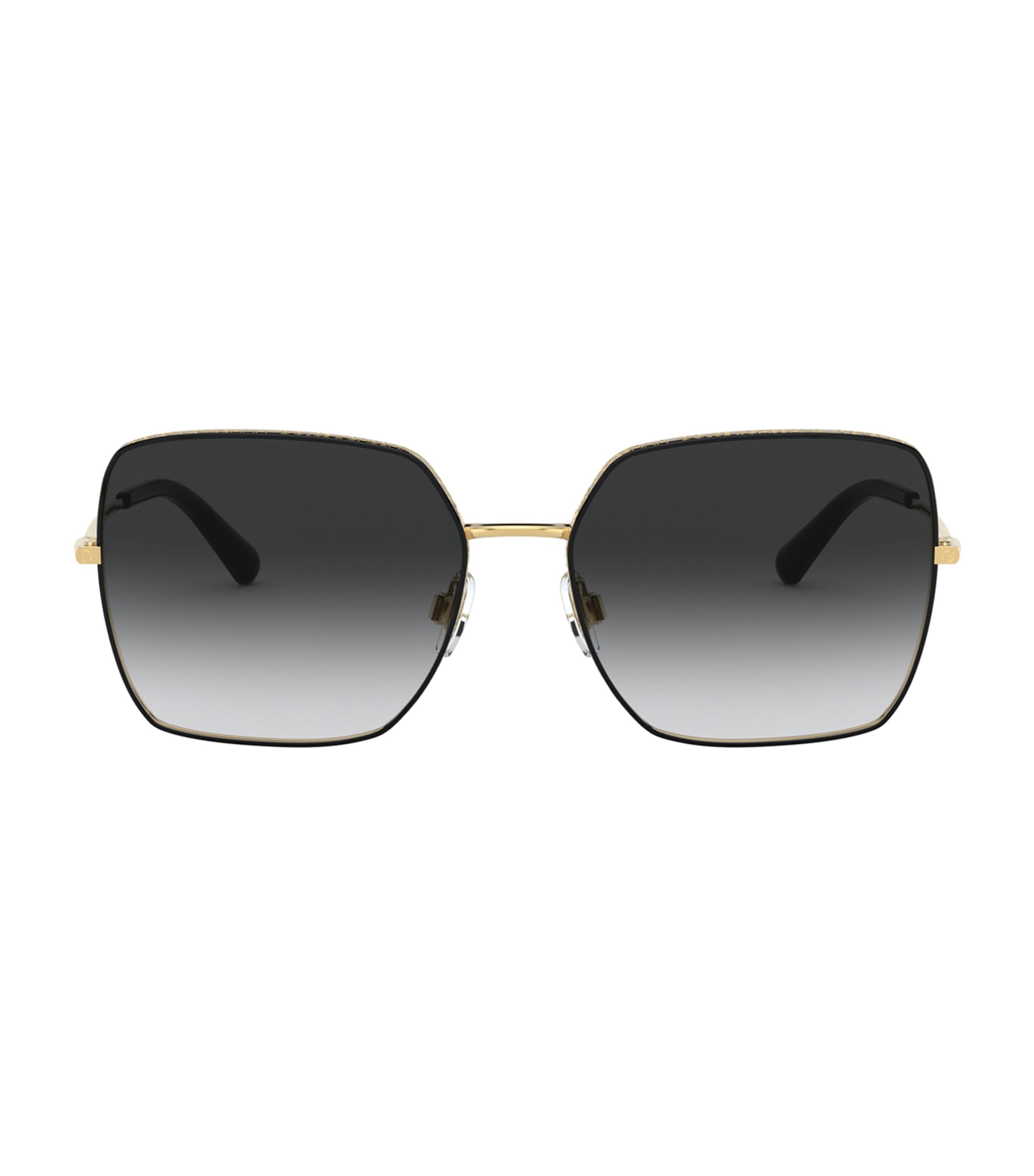 Dolce & Gabbana Logo Frame Sunglasses In Gold