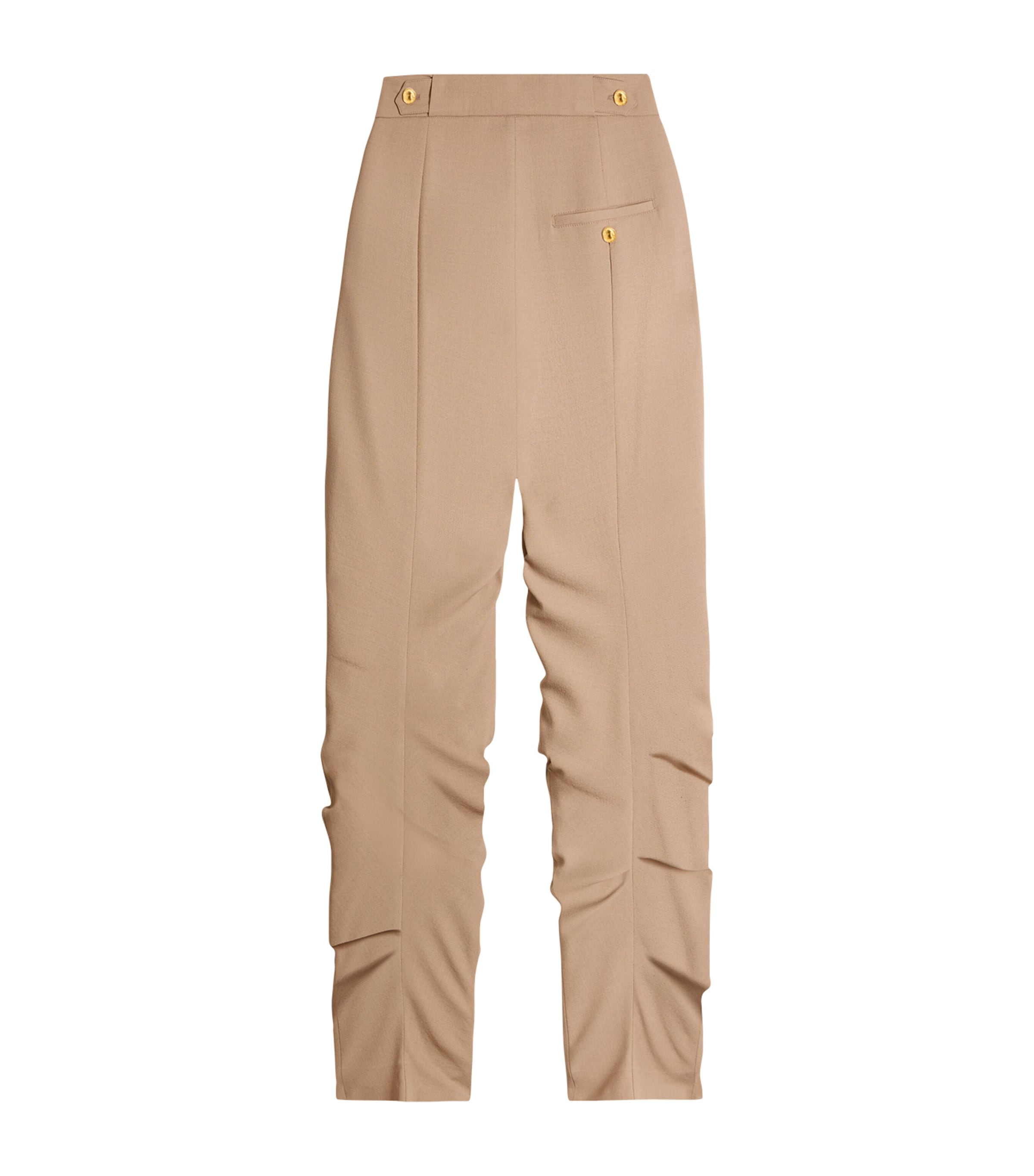 Schiaparelli Womens Wool-Blend Demi-Lune Trousers Beige Image 4