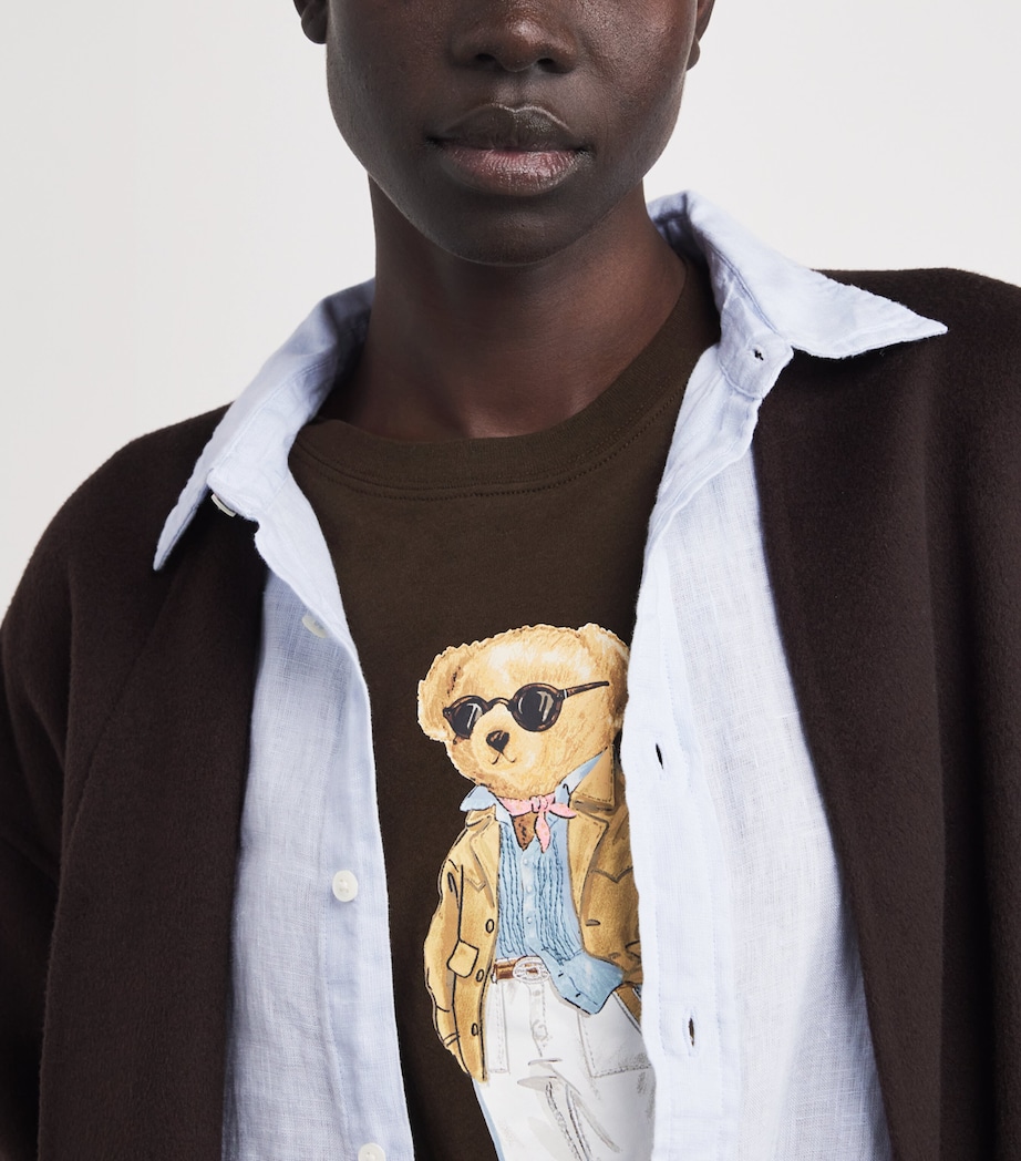 Linen Polo Pony Shirt OXFORD BLUE Image 6