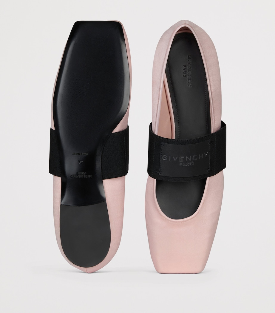 Givenchy Satin Square Toe Ballet Flats Silk Pink Image 5