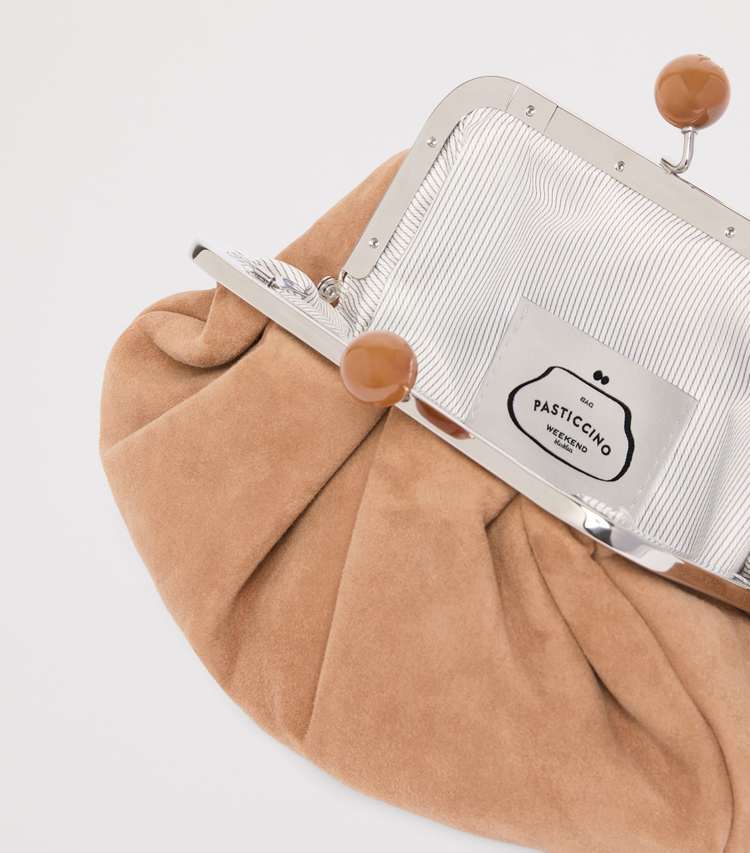Weekend Max Mara Suede Pasticcino Clutch Bag Sand Image 7