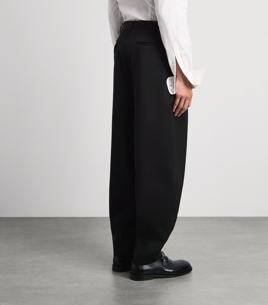 Comme Des Garçons Mens Wool Pleated Trousers Black Image 5