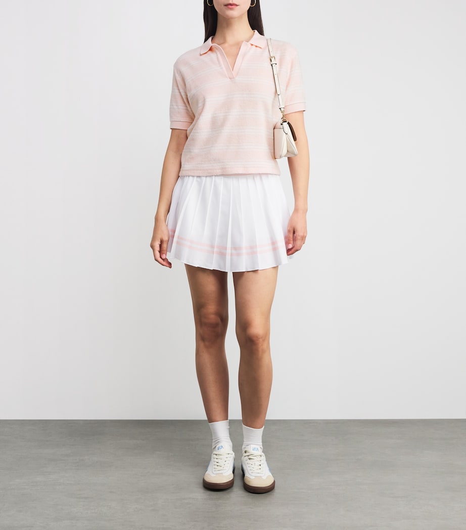Cotton Terry Polo Shirt PINK DOLPHIN STRIPED Image 2