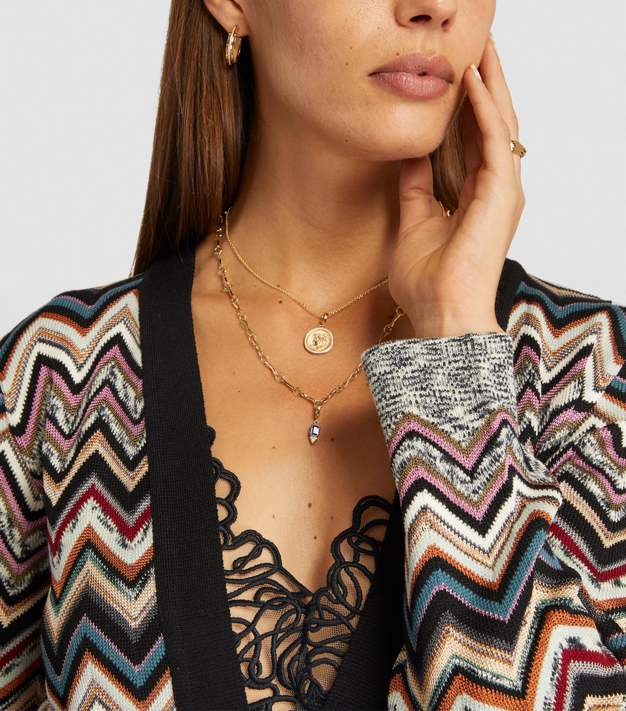 Yellow Gold, Sapphire and Diamond Trillion Charm YELLOW GOLD Image 4