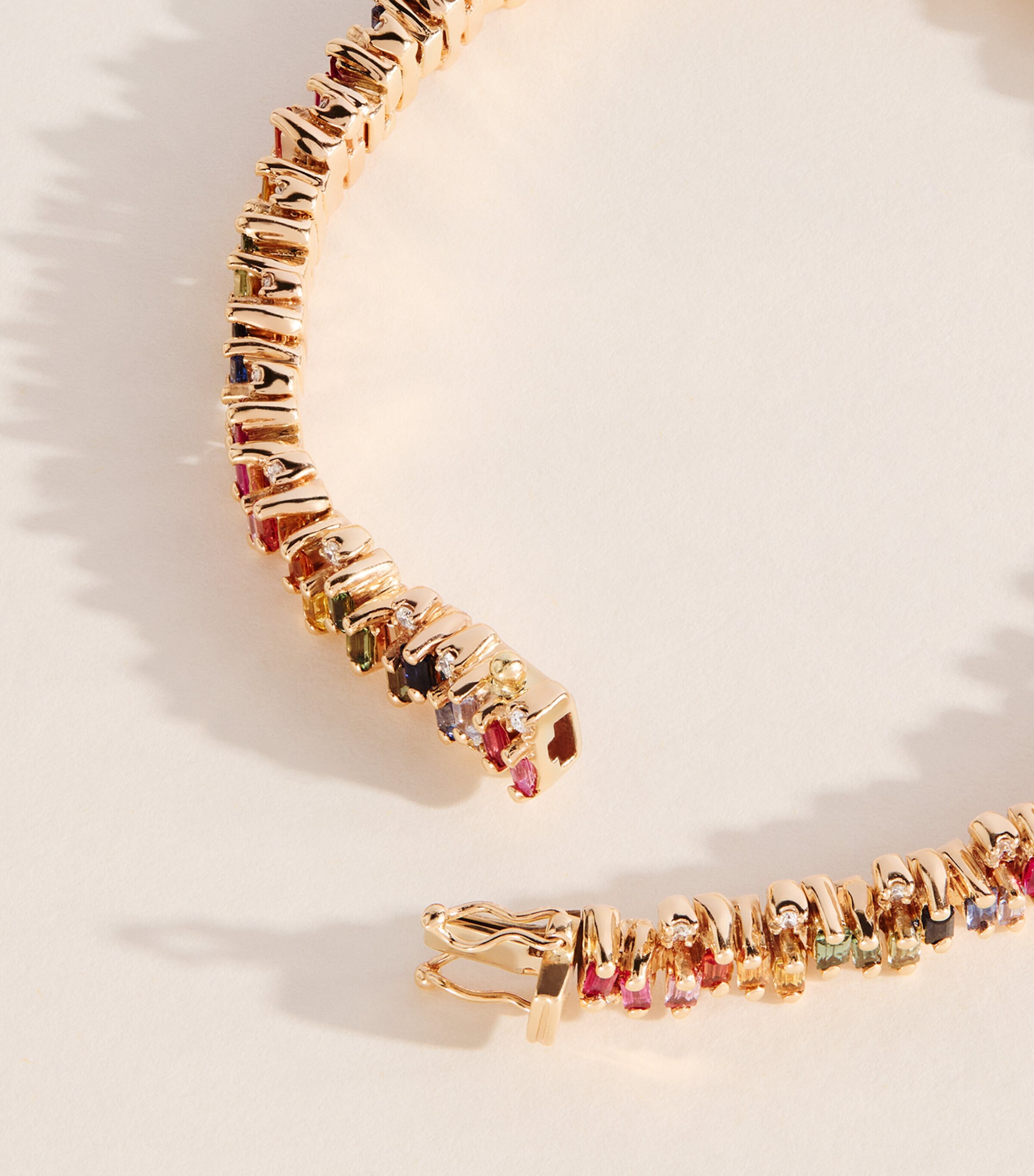 Suzanne Kalan Yellow Gold and Rainbow Sapphire Shimmer Tennis Bracelet Rg/rs Image 3