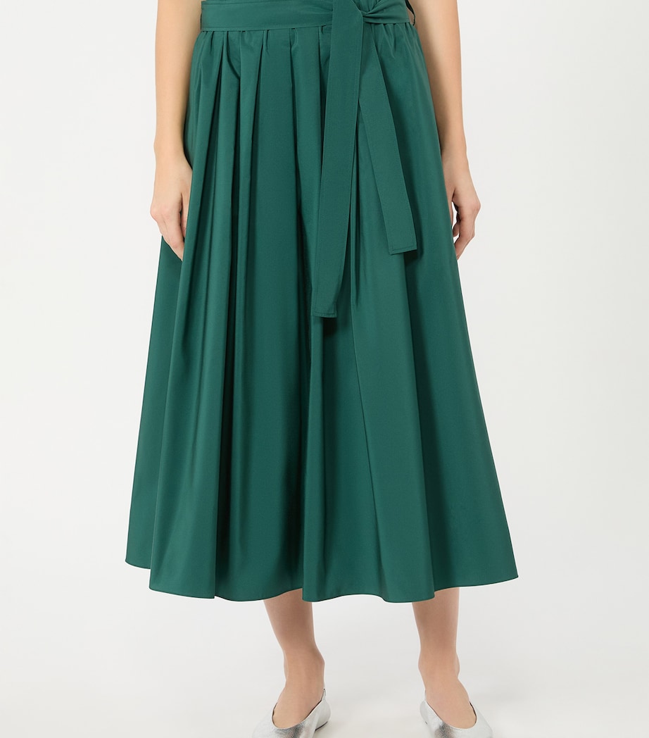 Weekend Max Mara Womens Pleated Midi Skirt Dark Green Image 2