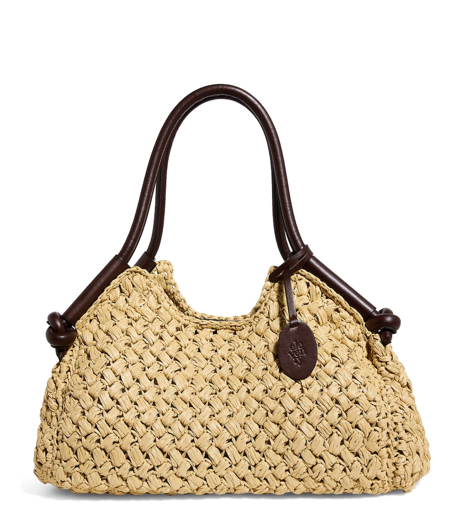 Raffia Satchel Shoulder Bag AVORIO Image 1