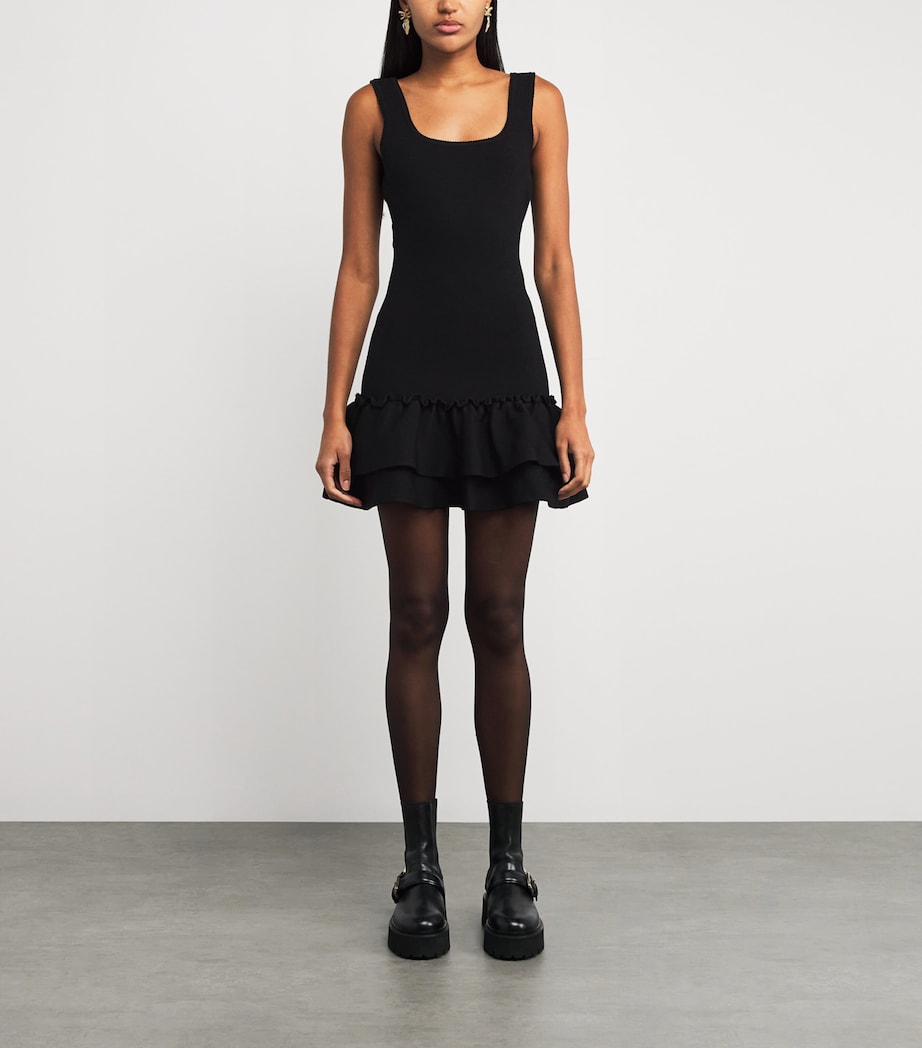 Ruffled Mini Dress BLACK Image 3