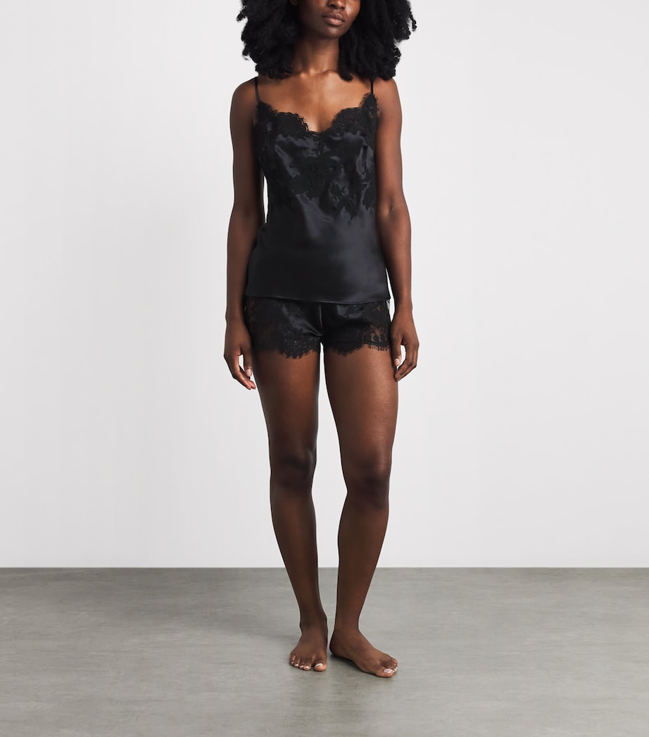 Marjolaine Womens Silk Floral Tess Shorts Noir Image 2
