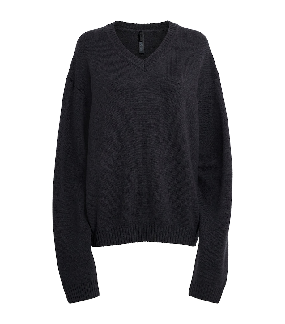 Wool-Cashmere Blend V-Neck Sweater ONYX Image 1
