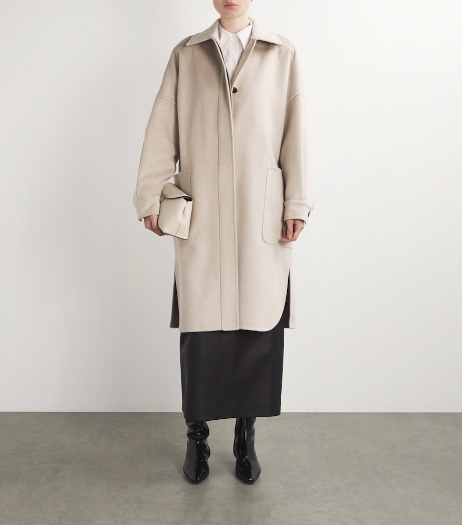 Cashmere Button-Up Coat BEIGE Image 2