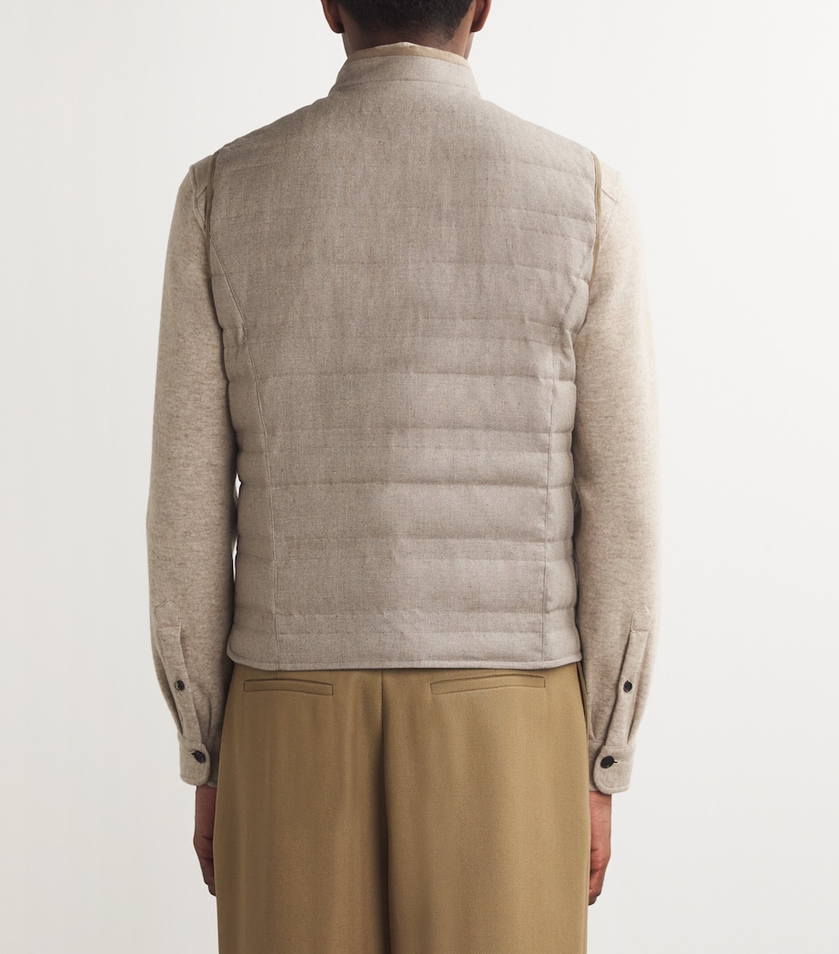 Silk-Blend Padded Gilet 035 NATURAL / BEIGE Image 4