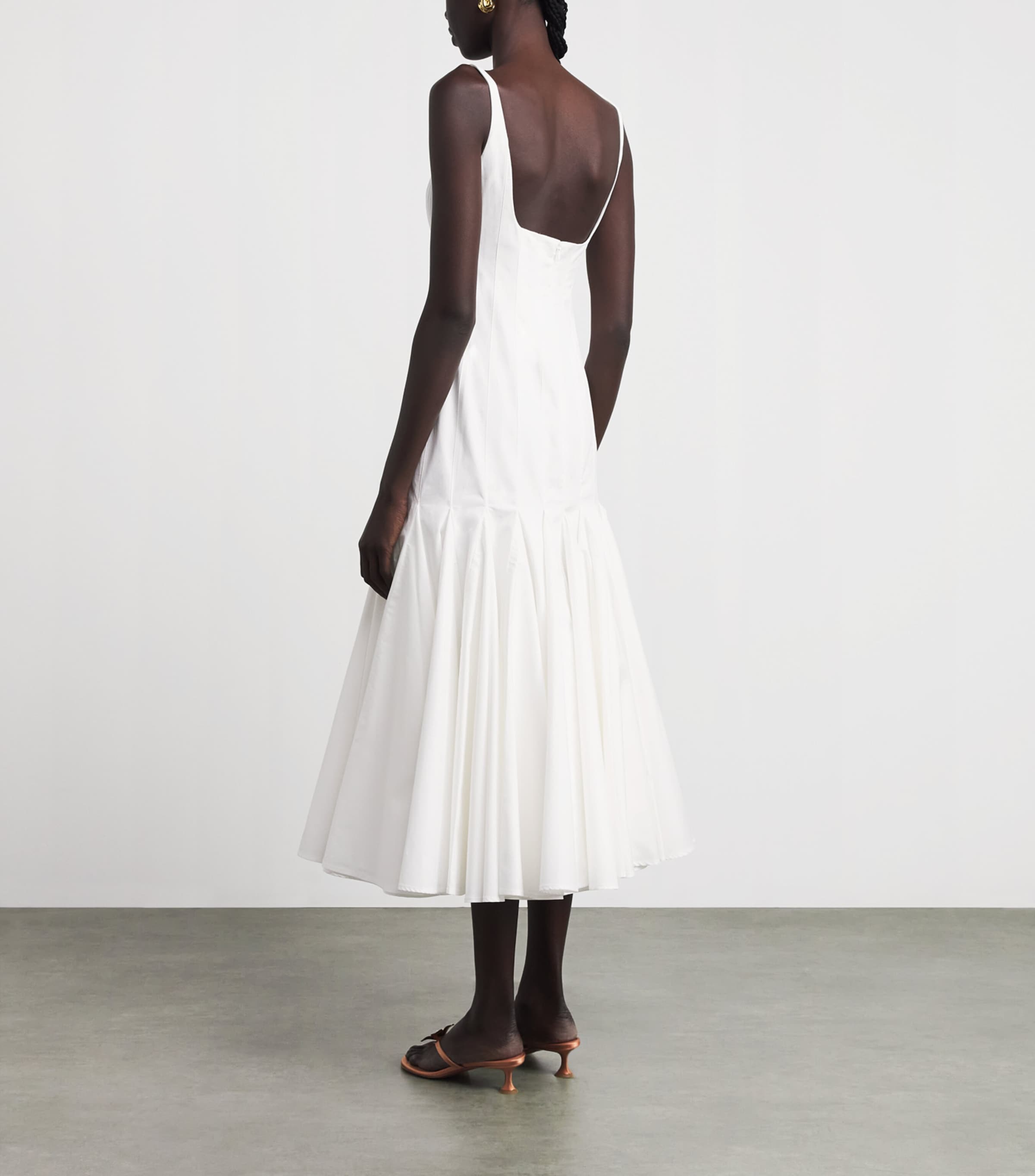 Jacquemus Womens Cotton Agave Midi Dress White Image 4