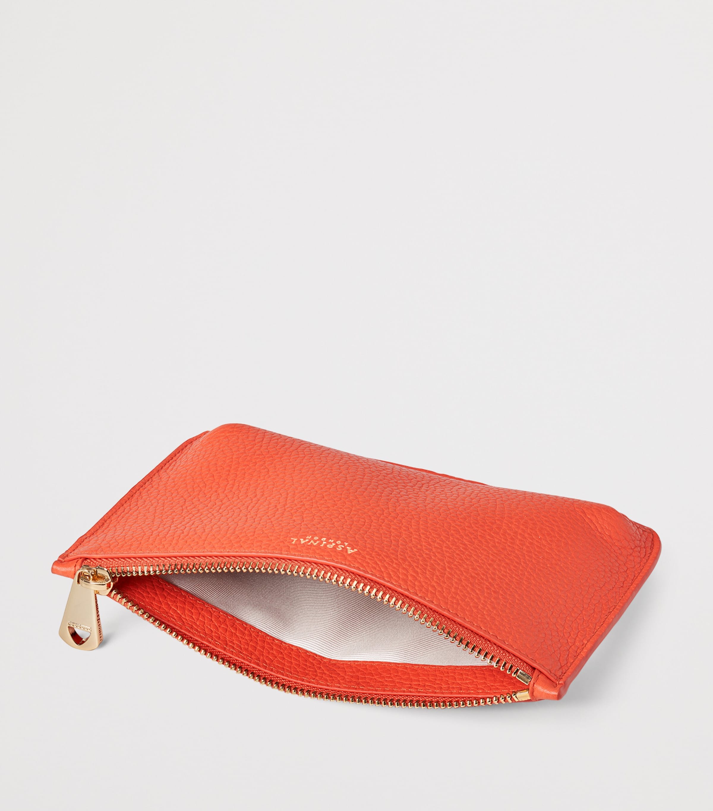 Aspinal Of London Medium Leather Ella Pouch Coral Image 3