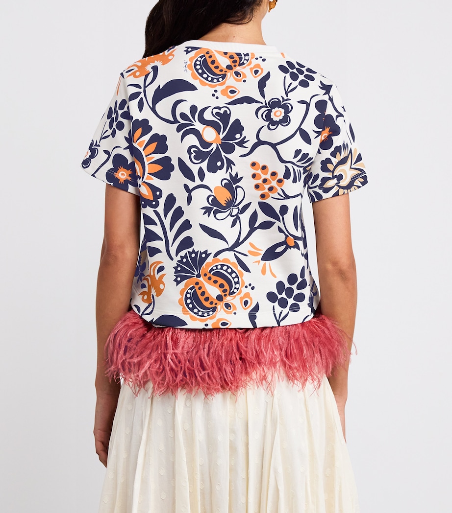 Printed Feather-Trim Top BU03 SELVA PLAC�E Image 4