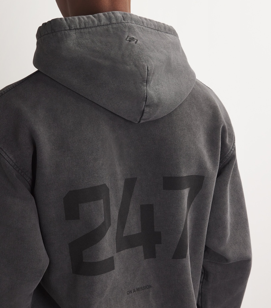 Represent 247 Mens Oversized Logo Hoodie Pewter Image 6