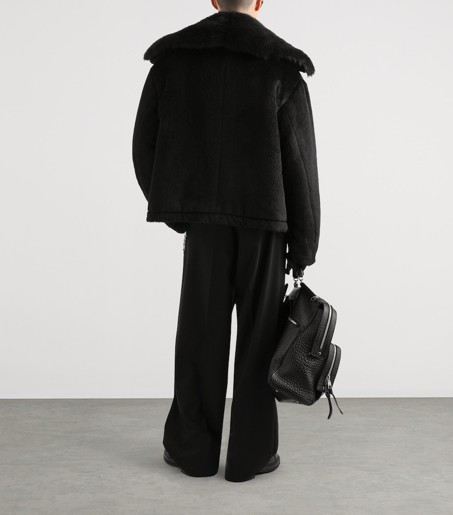 Dolce&Gabbana Mens Virgin wool Pleated Trousers Black Image 3