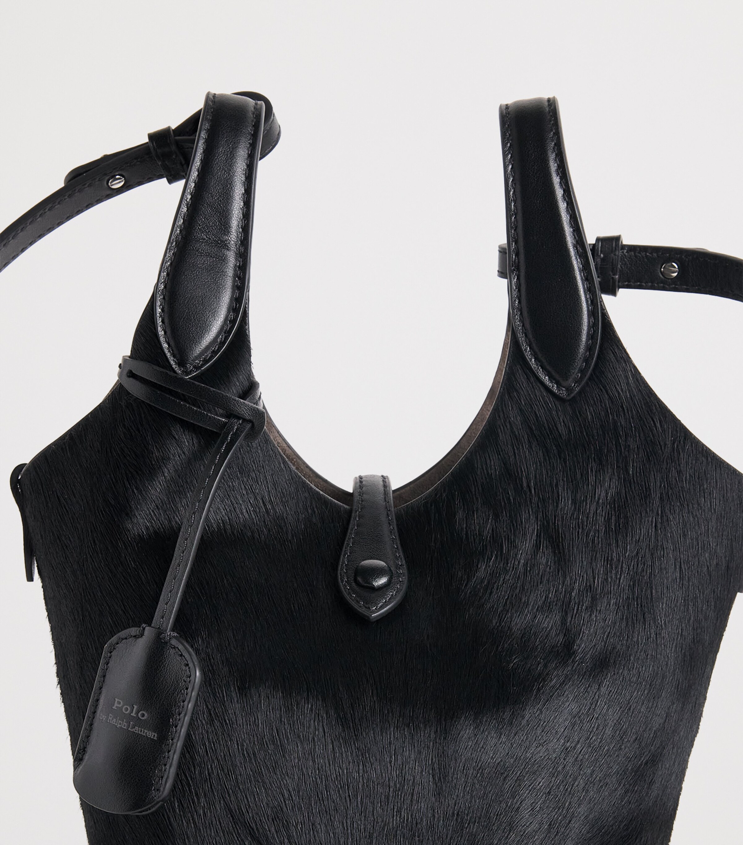 Polo Ralph Lauren Small Haircalf Polo Play Cross-Body Bag Black Image 5