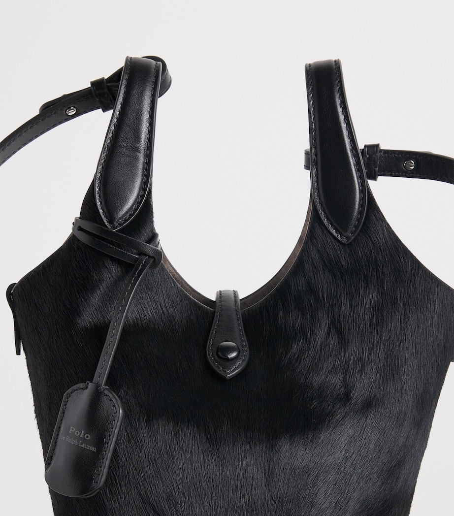 Polo Ralph Lauren Small Haircalf Polo Play Cross-Body Bag Black Image 5