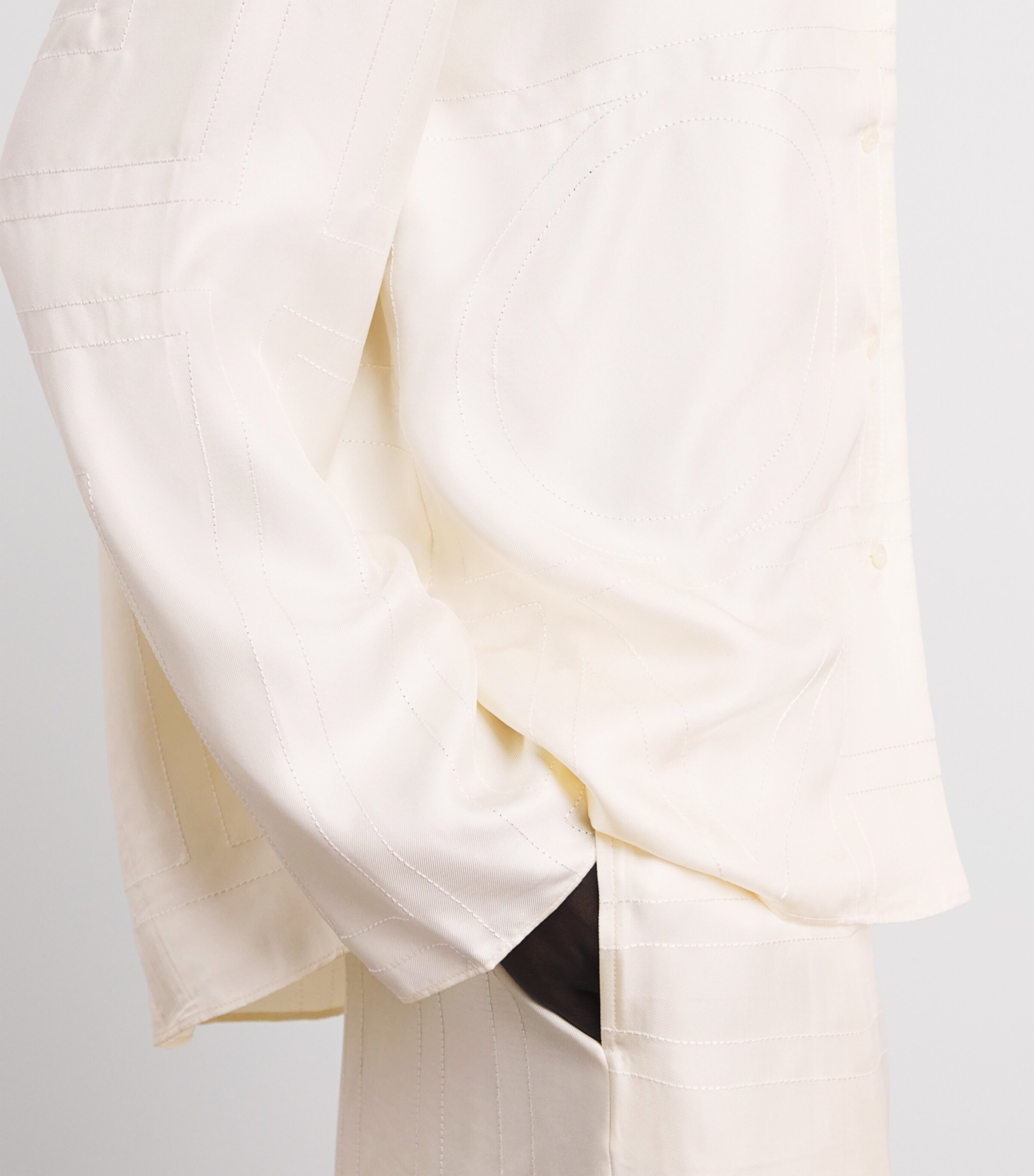 Toteme Womens Silk Embroidered Monogram Shirt Cream Image 3
