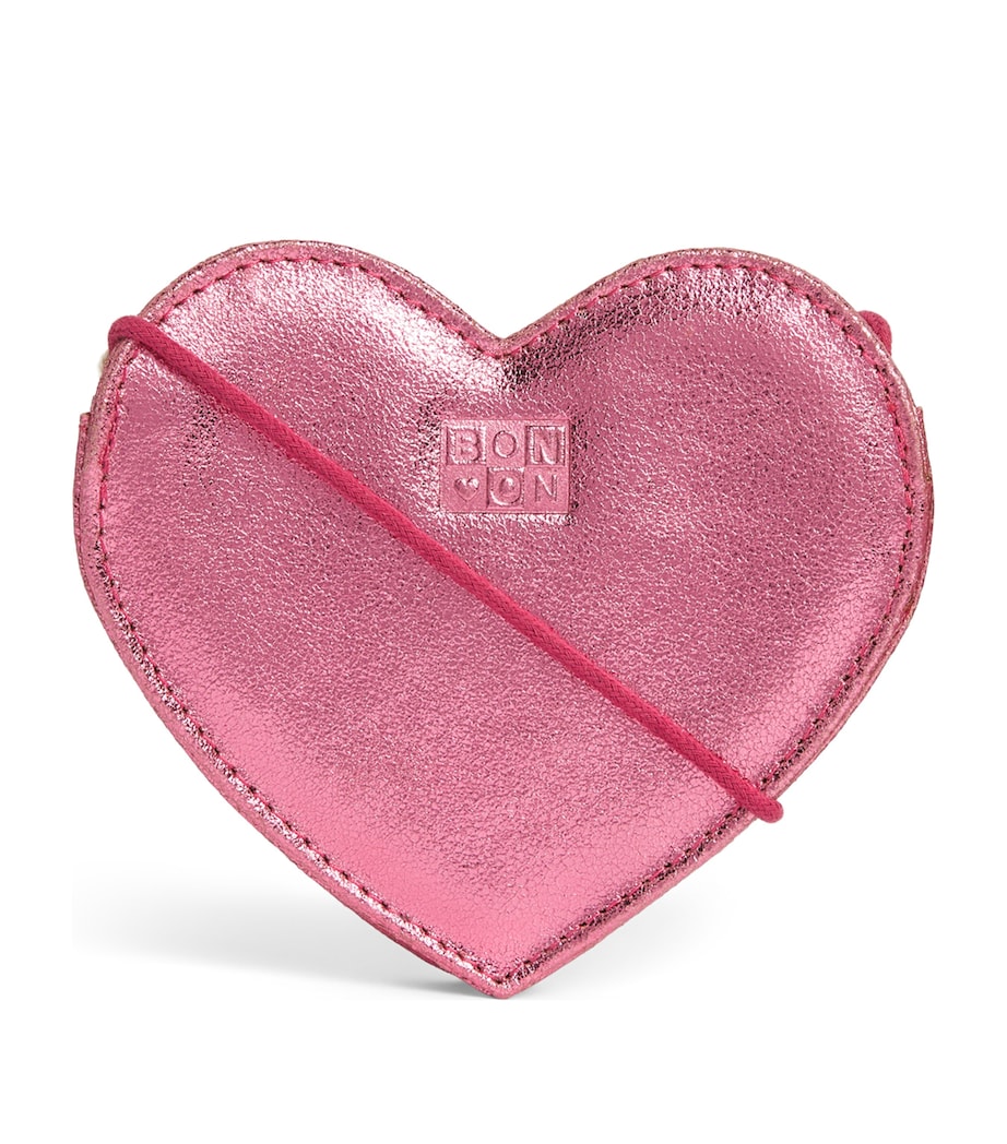 Bonton Metallic Leather Heart Cross-Body Bag Rose Princesse Image 1