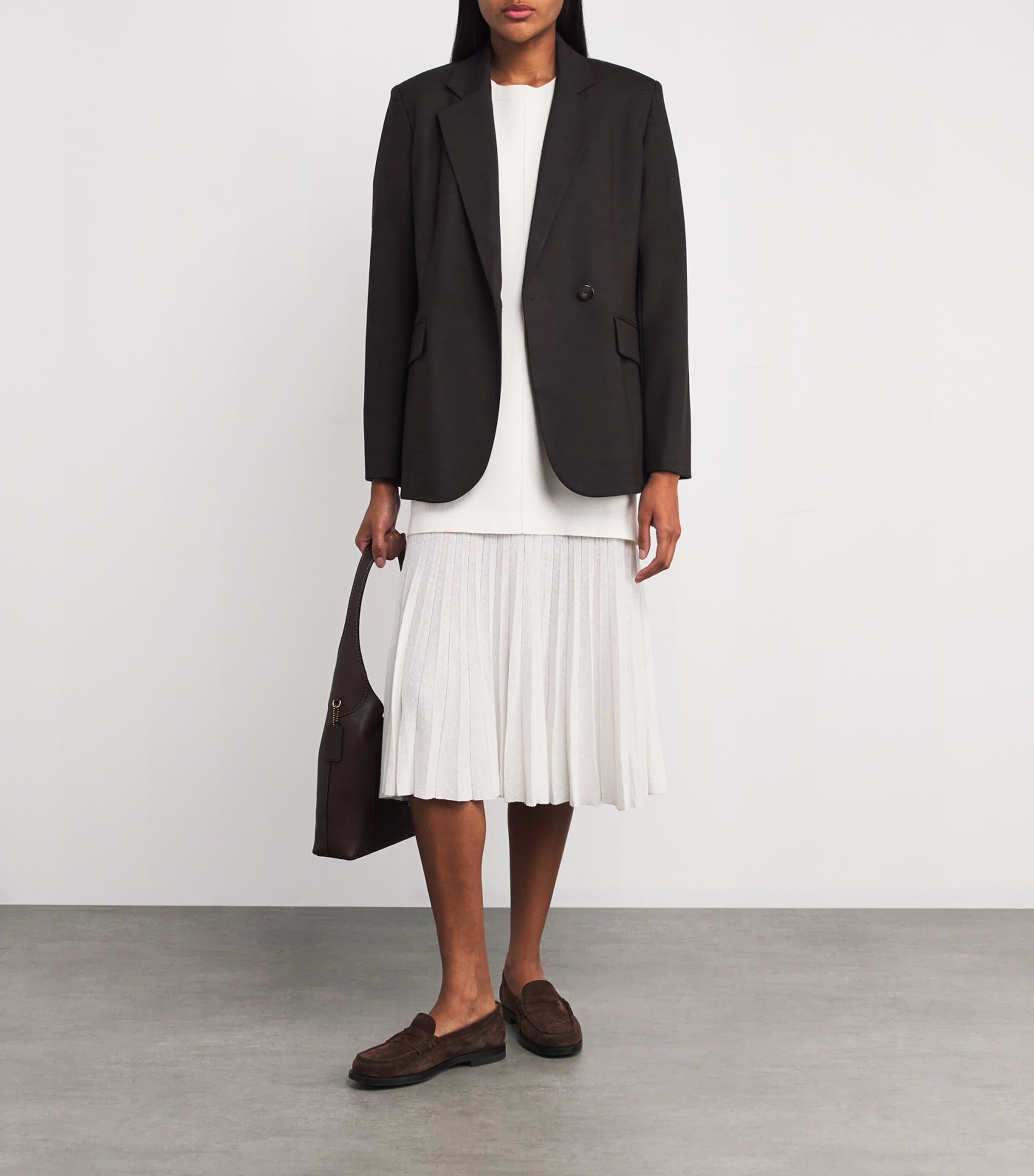 Claudie Pierlot Womens Wool-Blend Blazer Brown Image 2