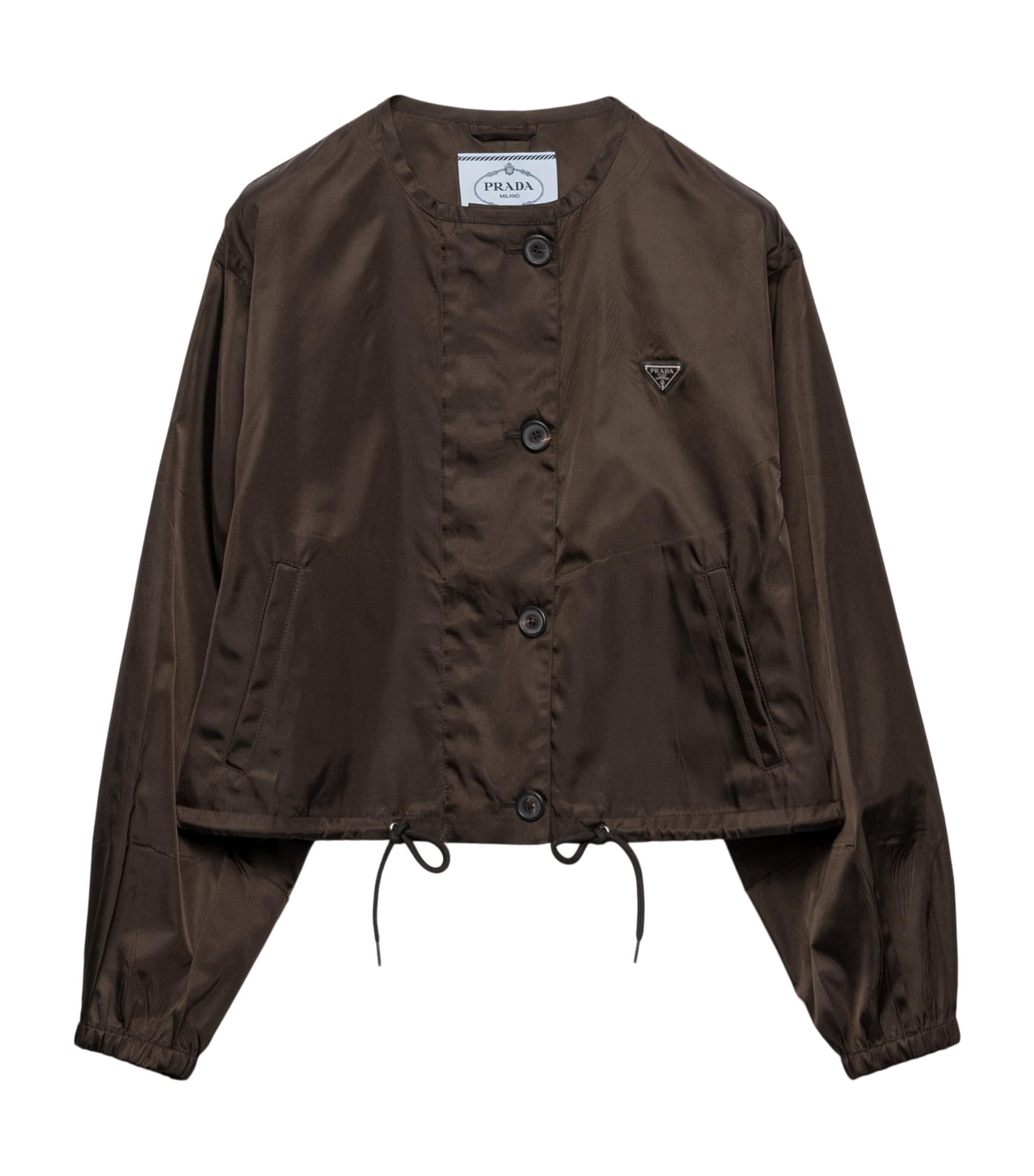 Prada Womens Re-Nylon Triangle Jacket Brown Image 1