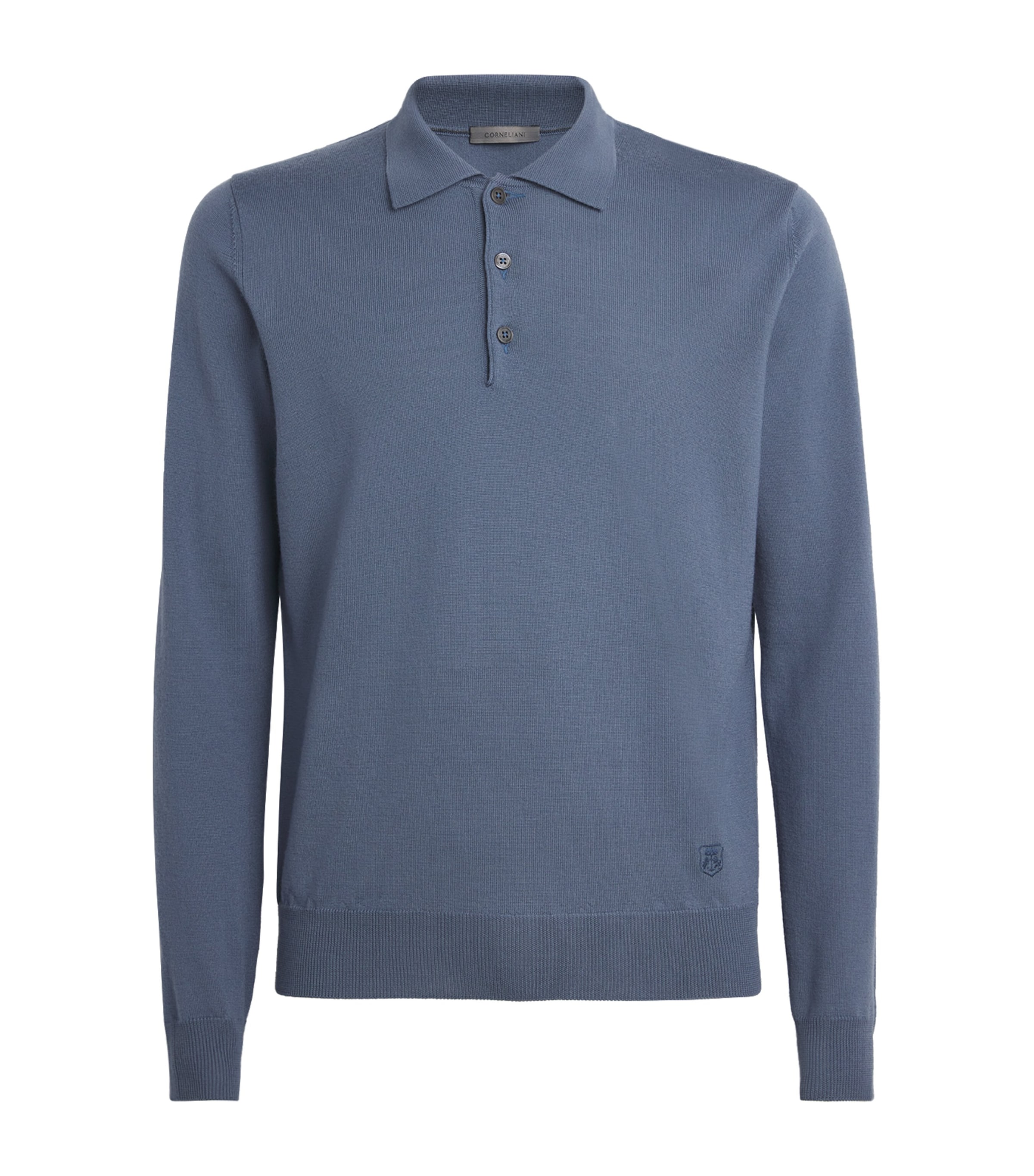 Virgin Wool Polo Sweater 007 DARK CERUOLE Image 1