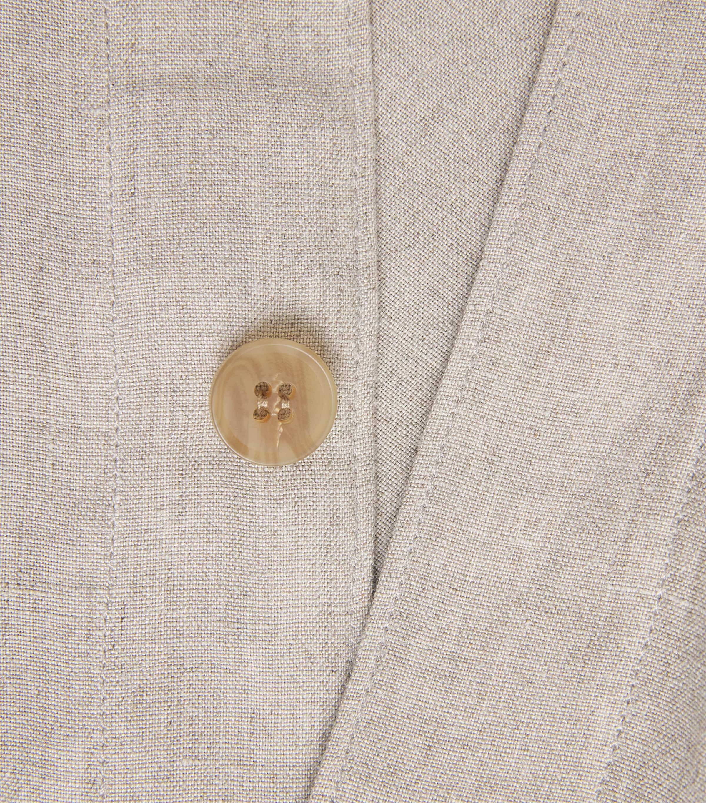 Sunspel Mens Linen Overshirt Brbd Sand Image 6