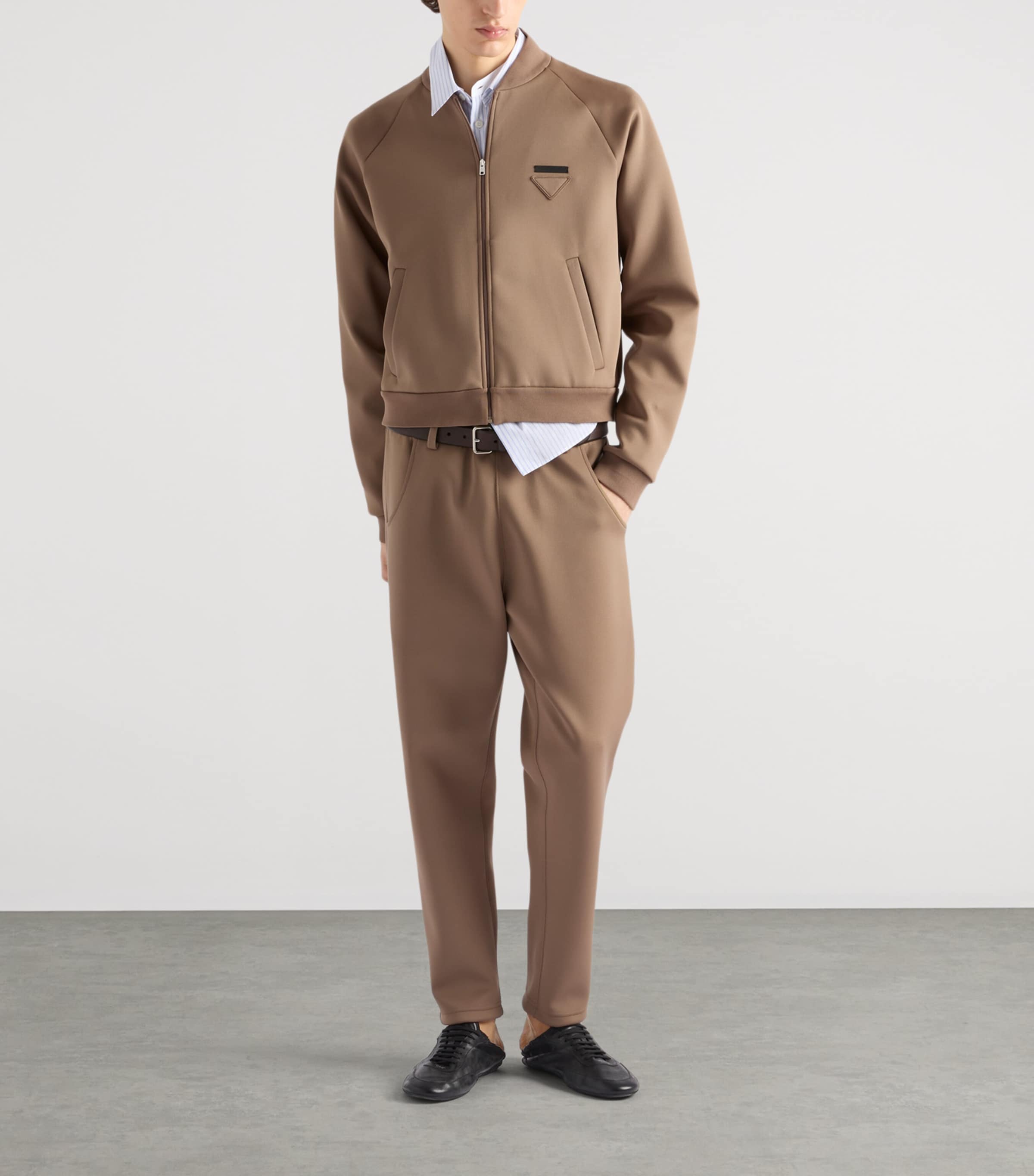 Prada Mens Jersey Zip-Up Sweatshirt Image 2