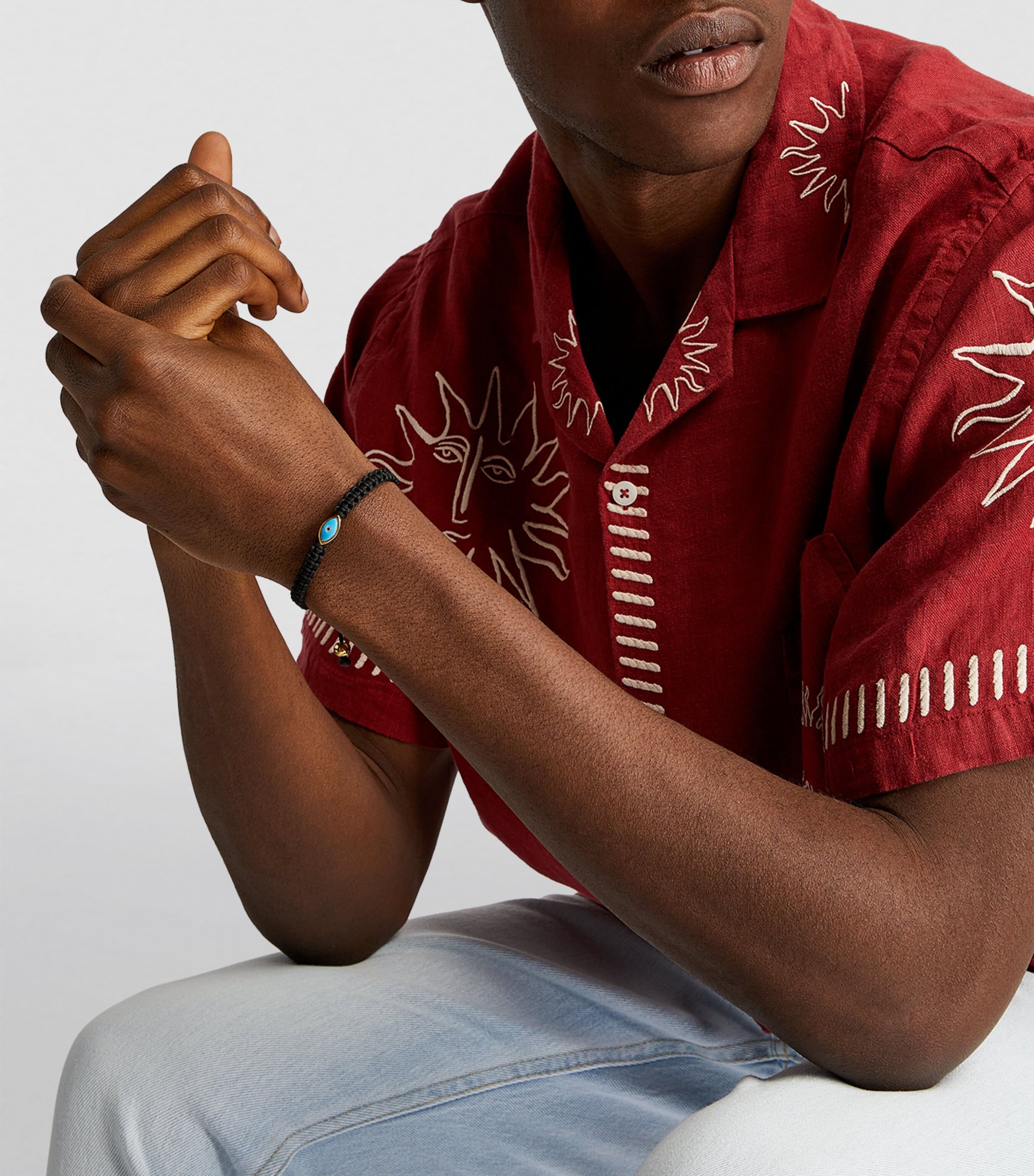 Braided Evil Eye Bracelet BLACK Image 5