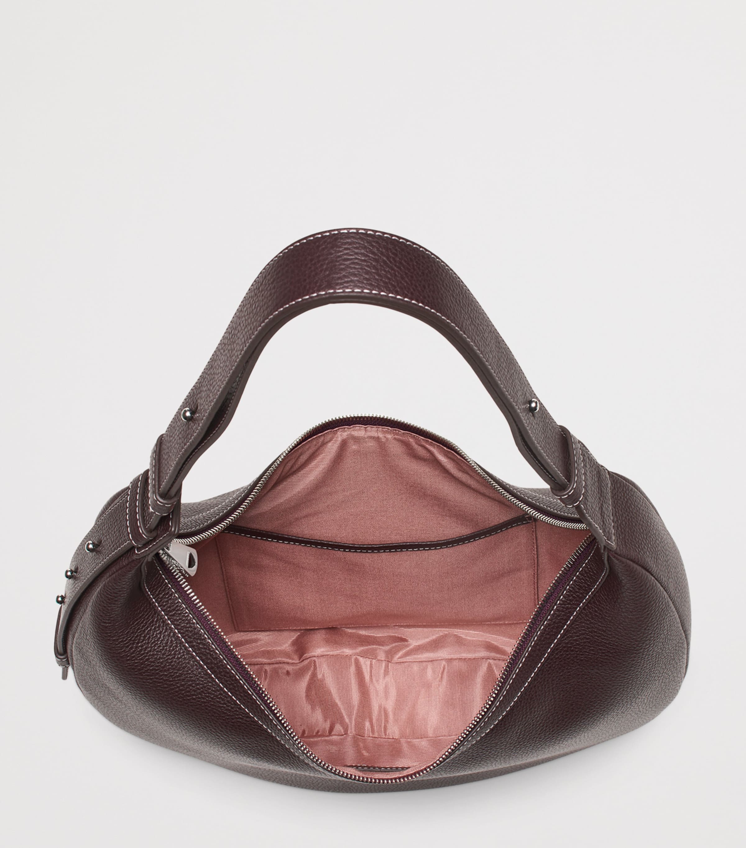 Leather Hudson Crescent Cross-Body Bag WINE Image 5