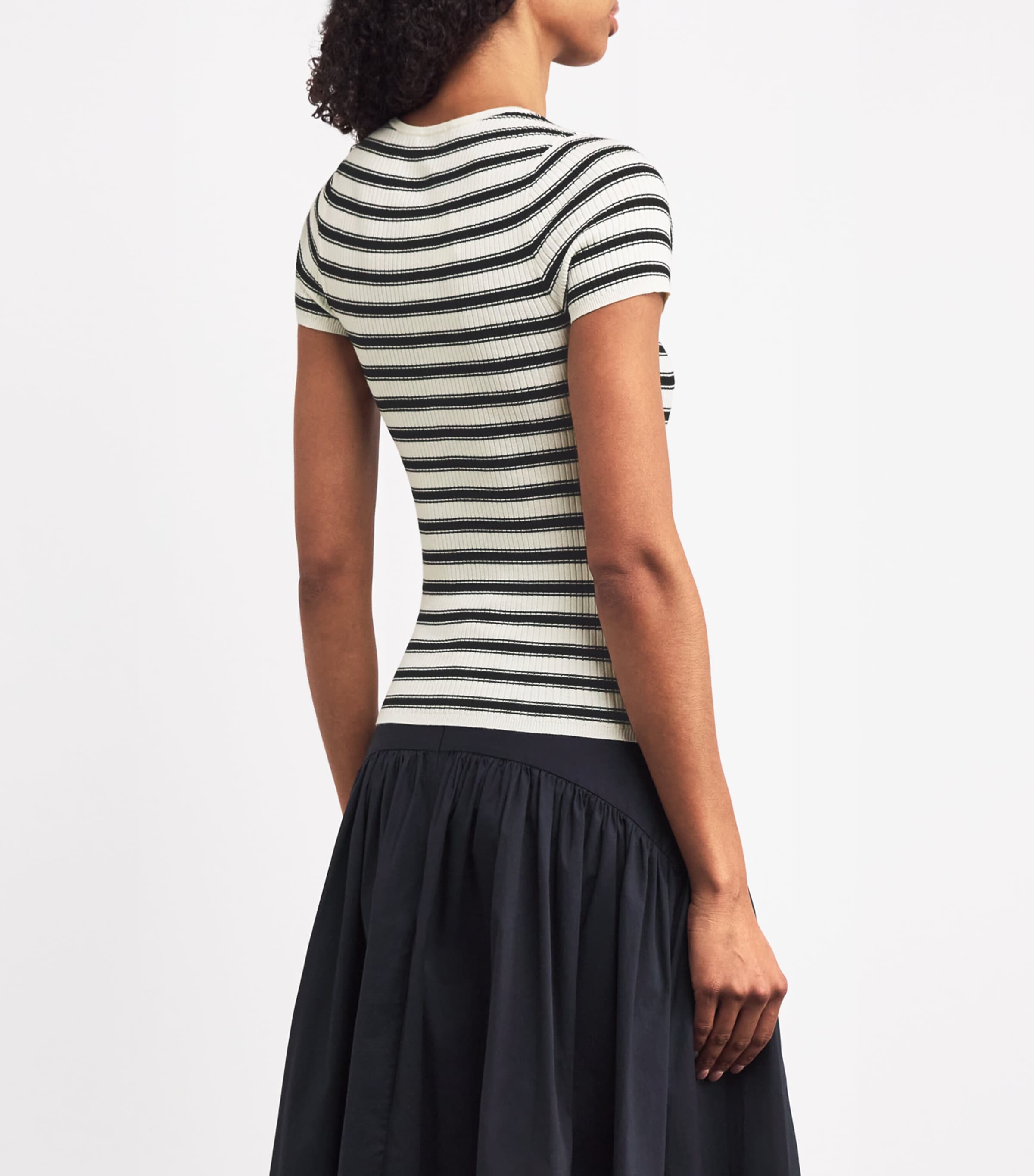 Striped Rib-Knit Top ECRU Image 4