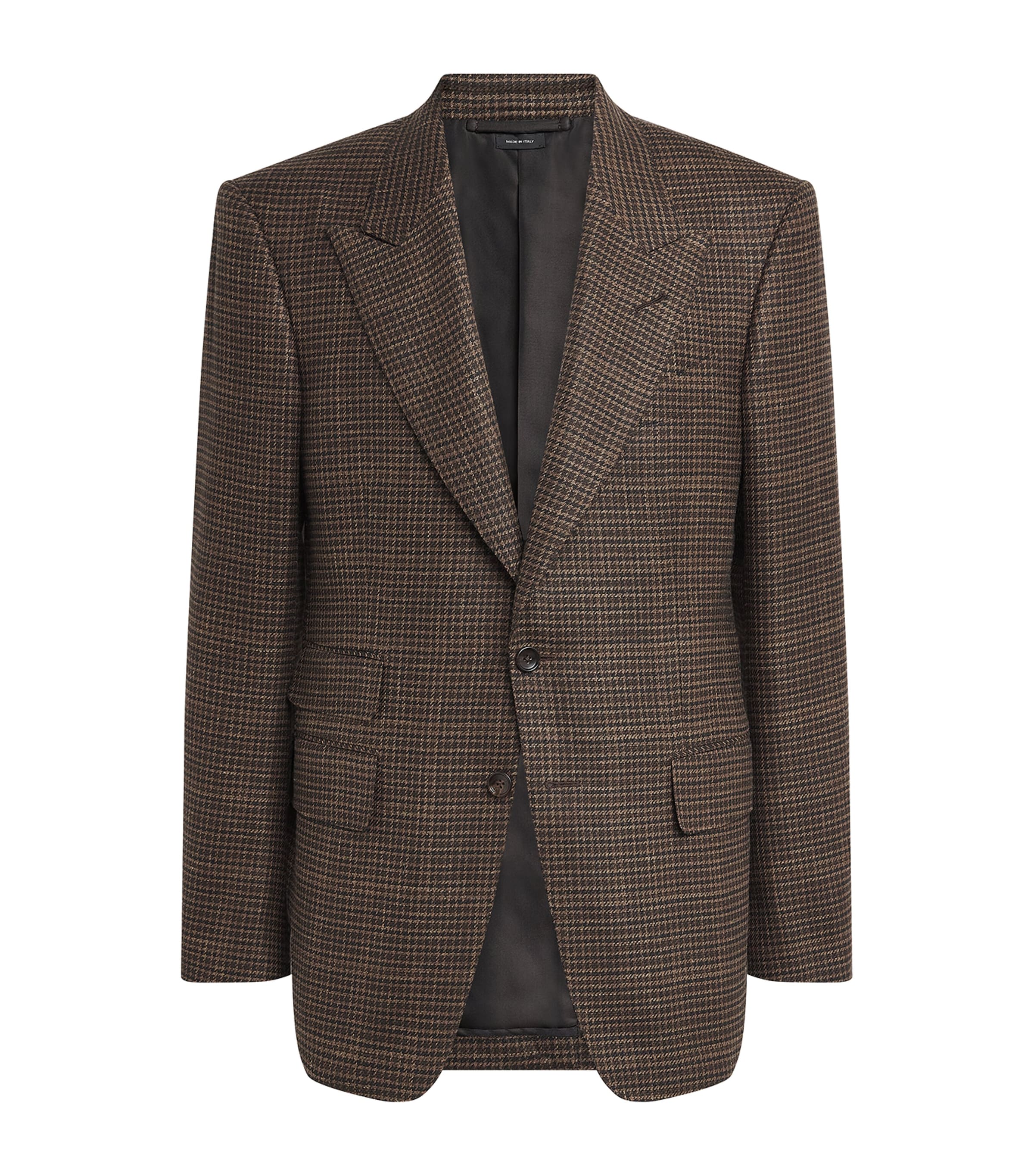 TOM FORD Mens Wool-Blend Houndstooth Shelton Blazer Nef Image 1