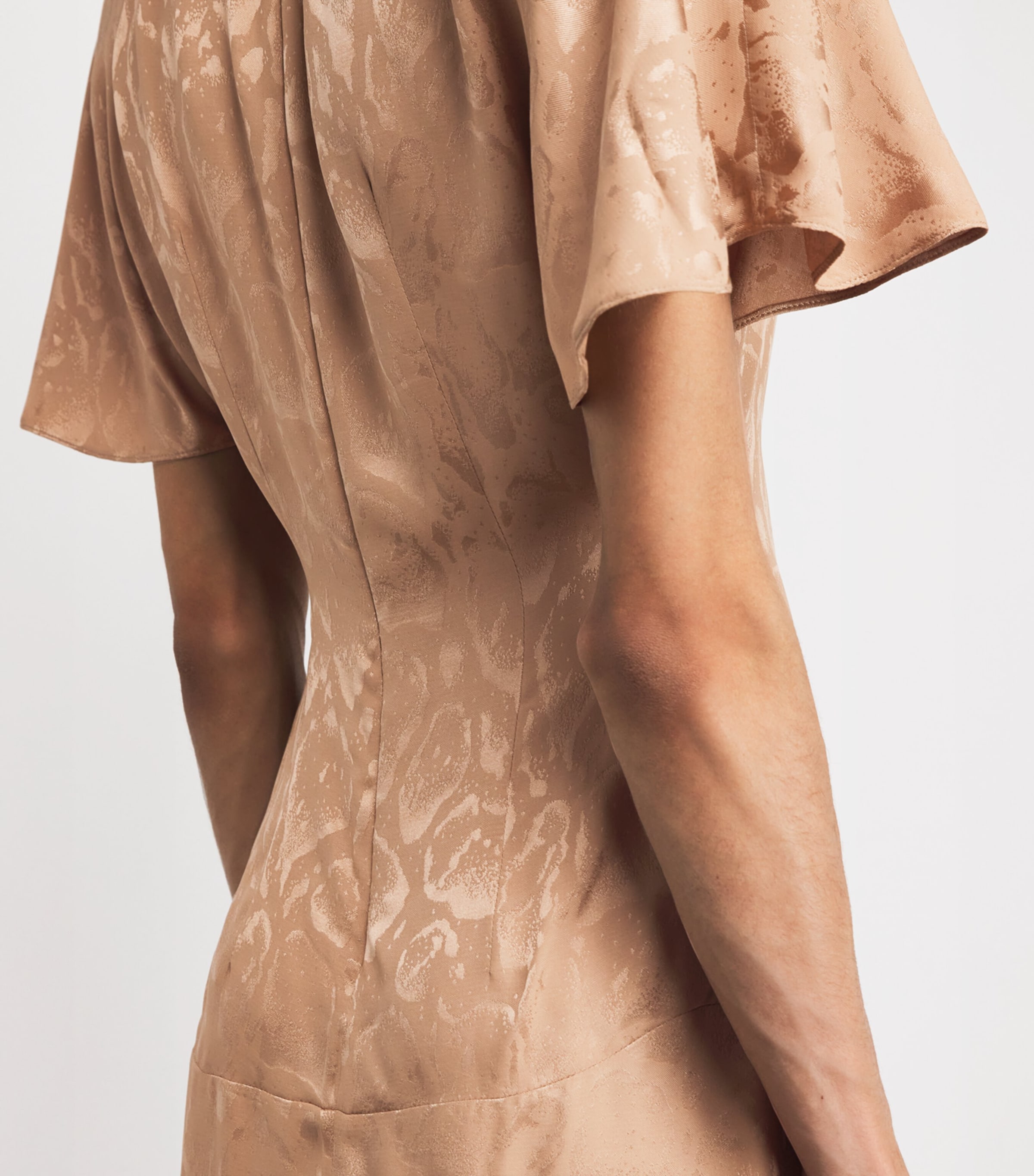 Silk-Blend Padded Cloud Midi Dress 2701 CARAMEL Image 6