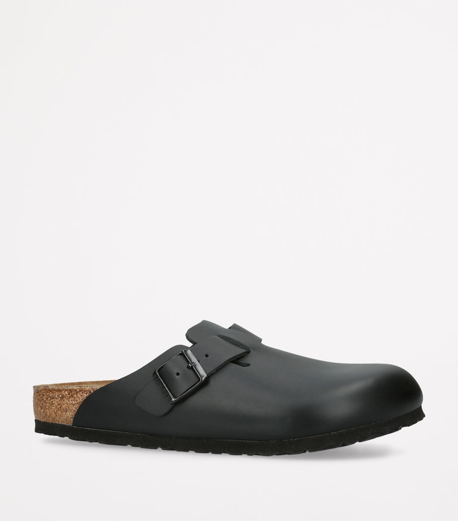 Leather Boston Clogs BLACK Image 3