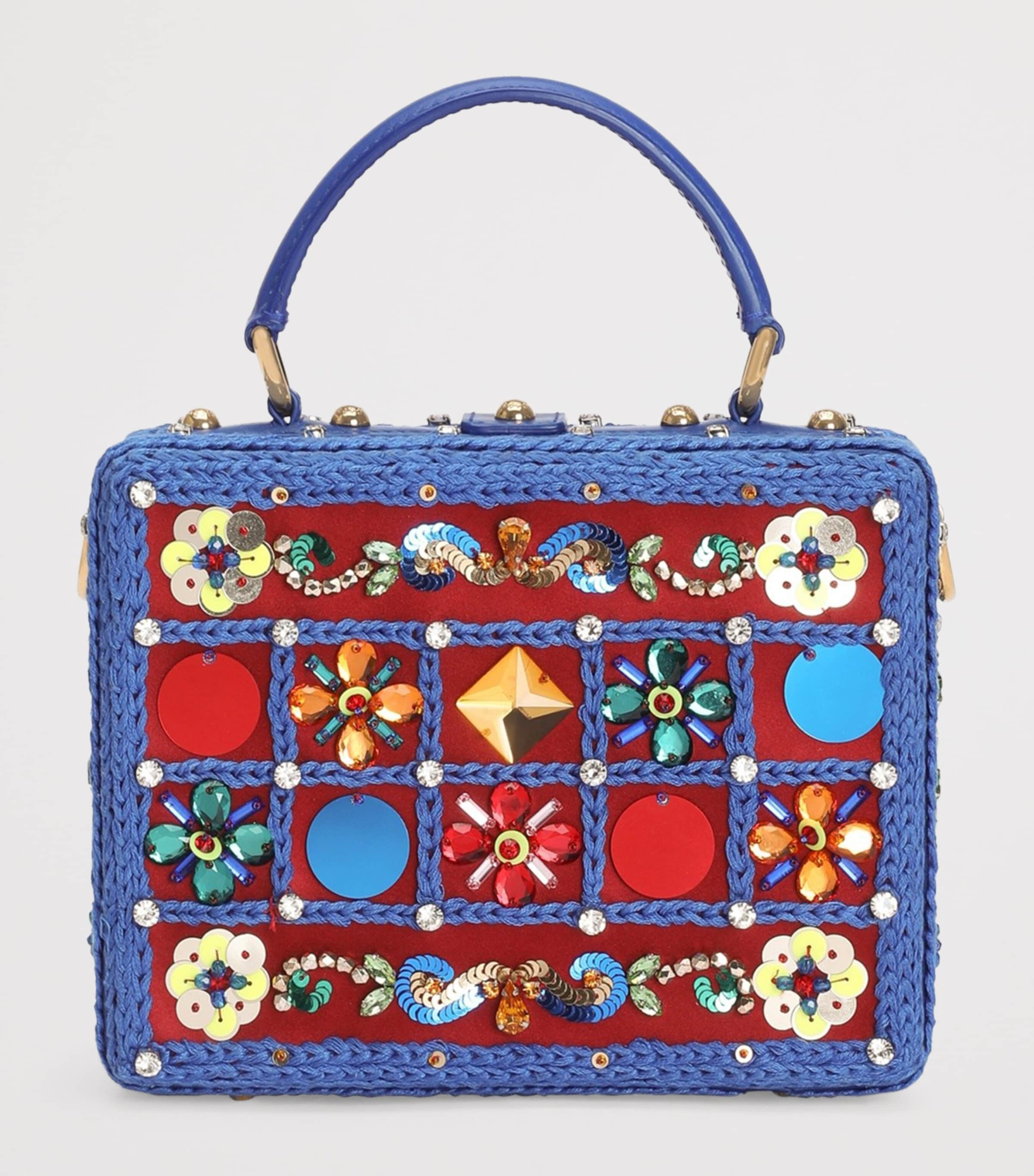 Dolce&Gabbana Calfskin Medium Vittoria Top-Handle Bag Multicolor/blu Image 3