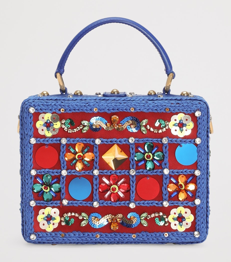 Dolce&Gabbana Calfskin Medium Vittoria Top-Handle Bag Multicolor/blu Image 3