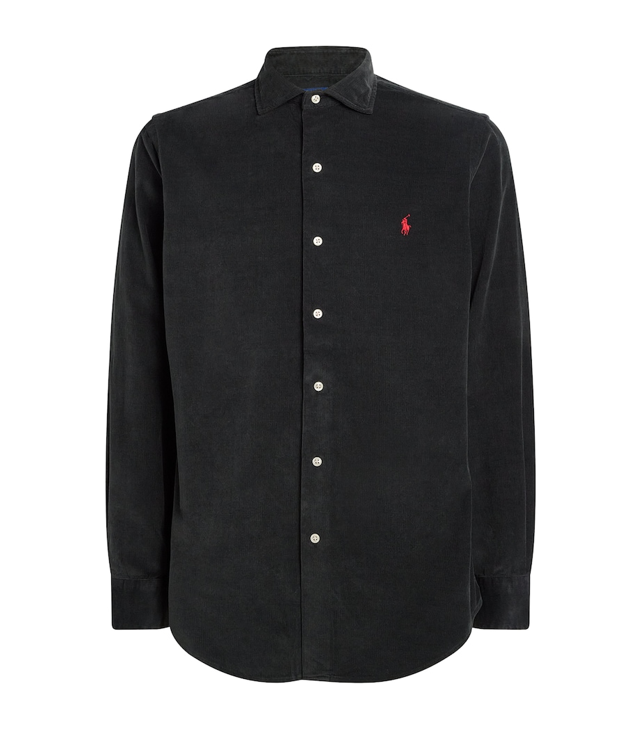 Cotton Corduroy Logo Shirt BLACK Image 1