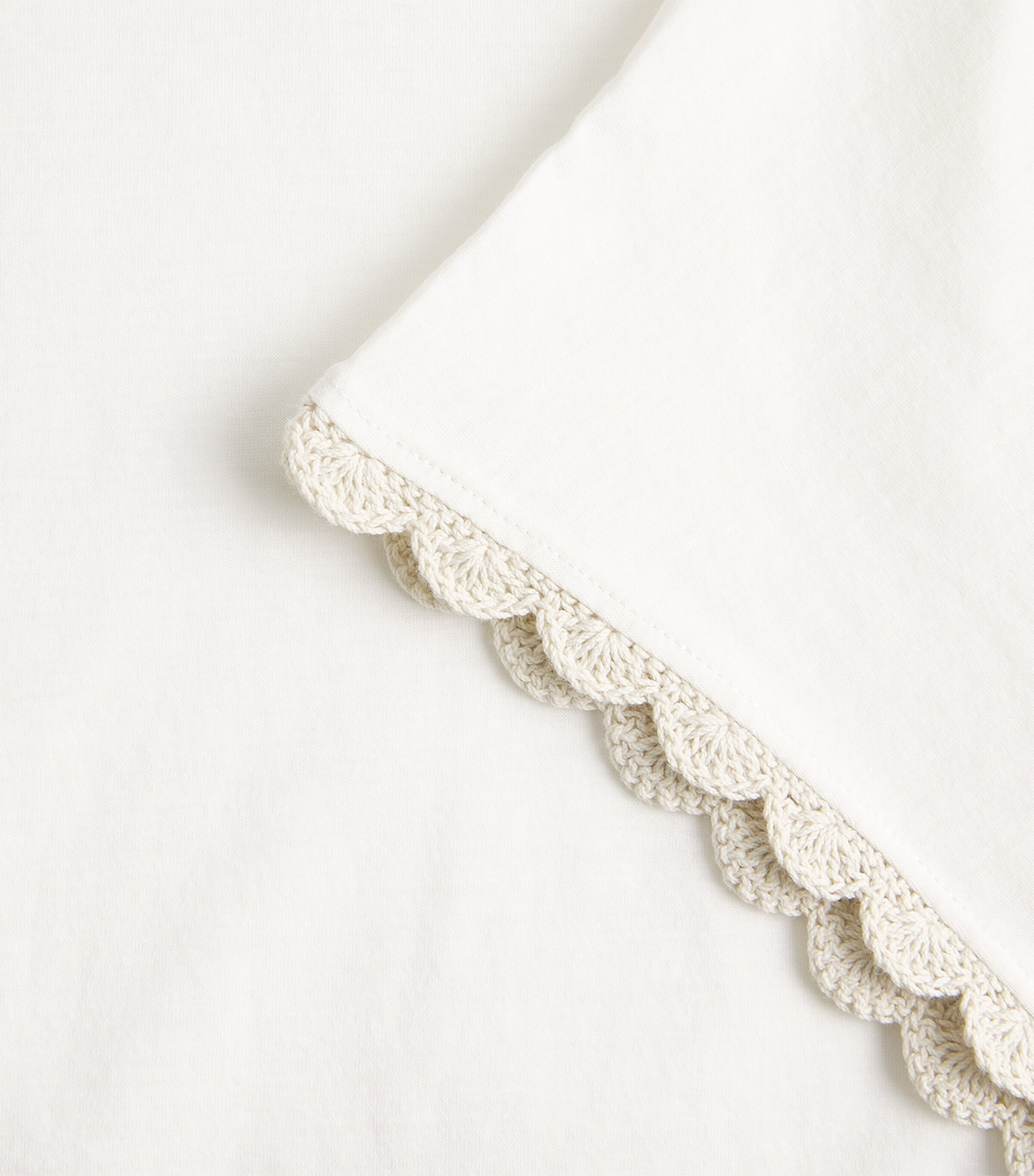 FRAME Womens The Crochet Muscle T-Shirt White Image 6
