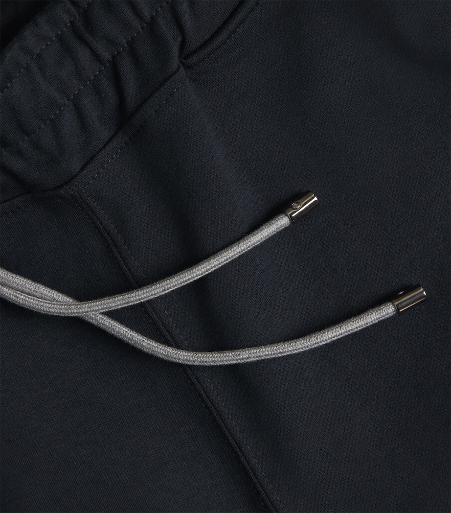 Corneliani Mens Cotton-Blend Sweatpants Navy Blue Image 6