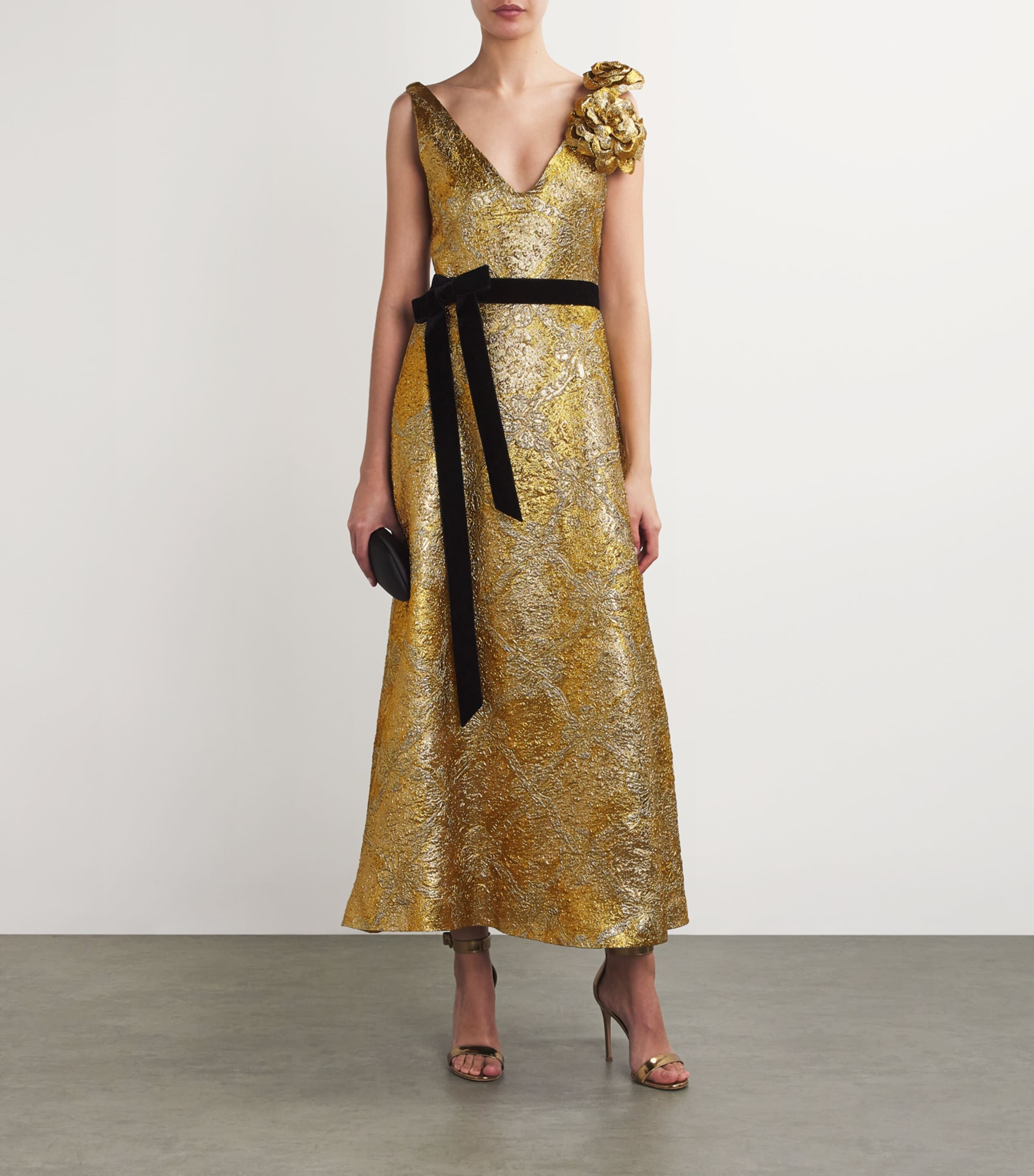 Mary Katrantzou Womens Metallic Mykah Maxi Dress Plexus Metallic Image 2