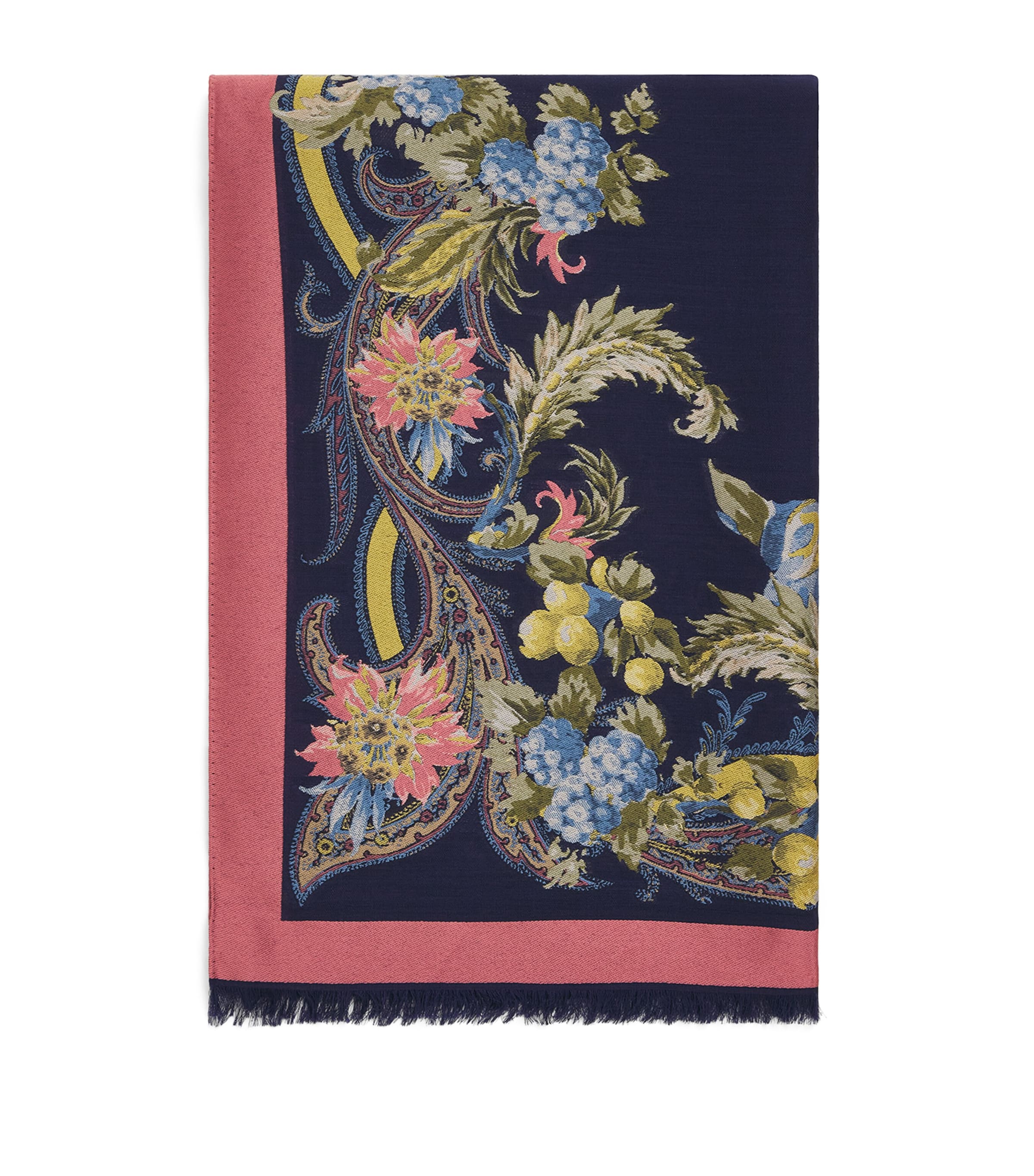 Etro Wool-Blend Paisley Boheme Scarf Print/blue Bs Image 1