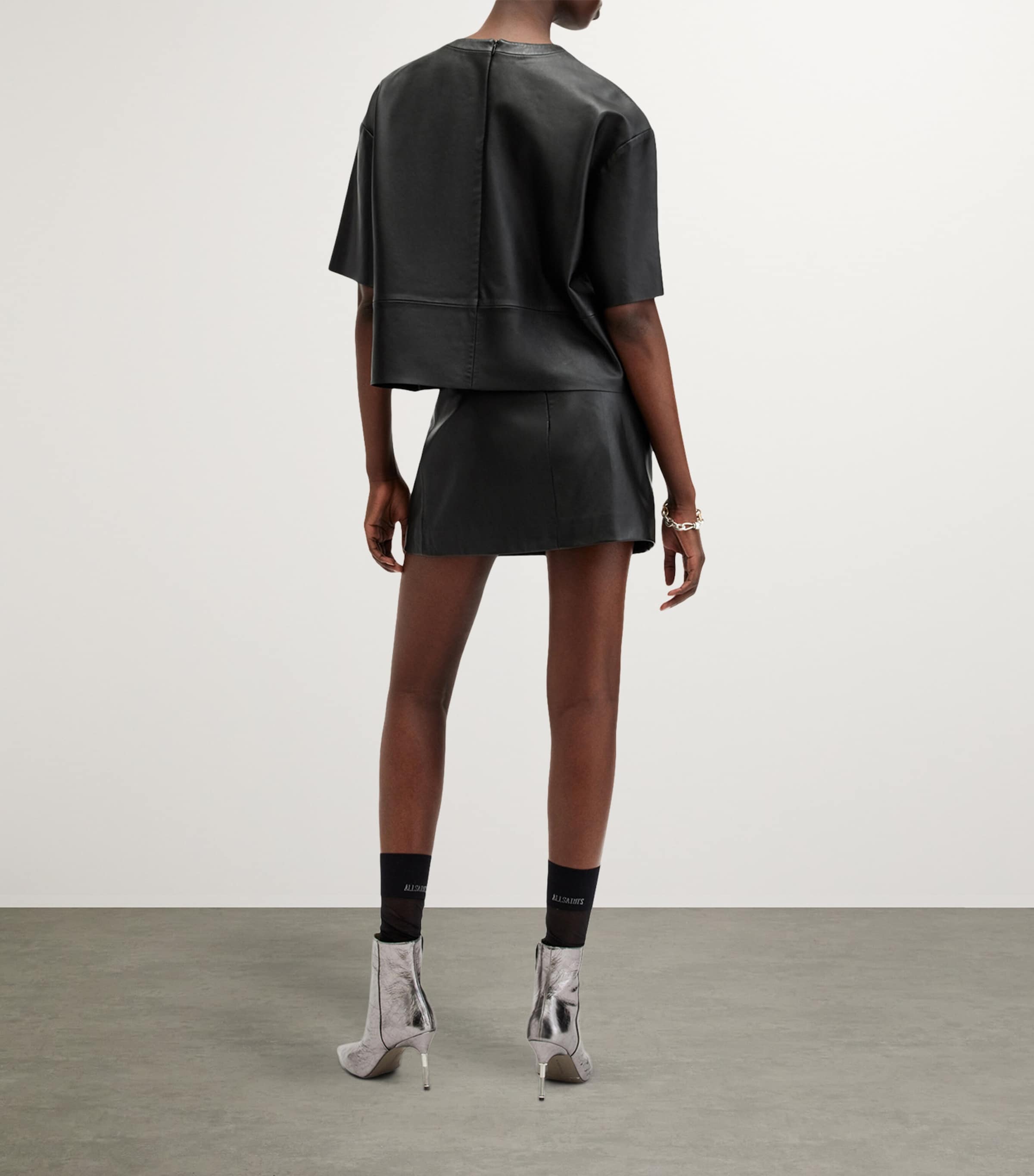 Leather Renai Mini Skirt BLACK Image 3