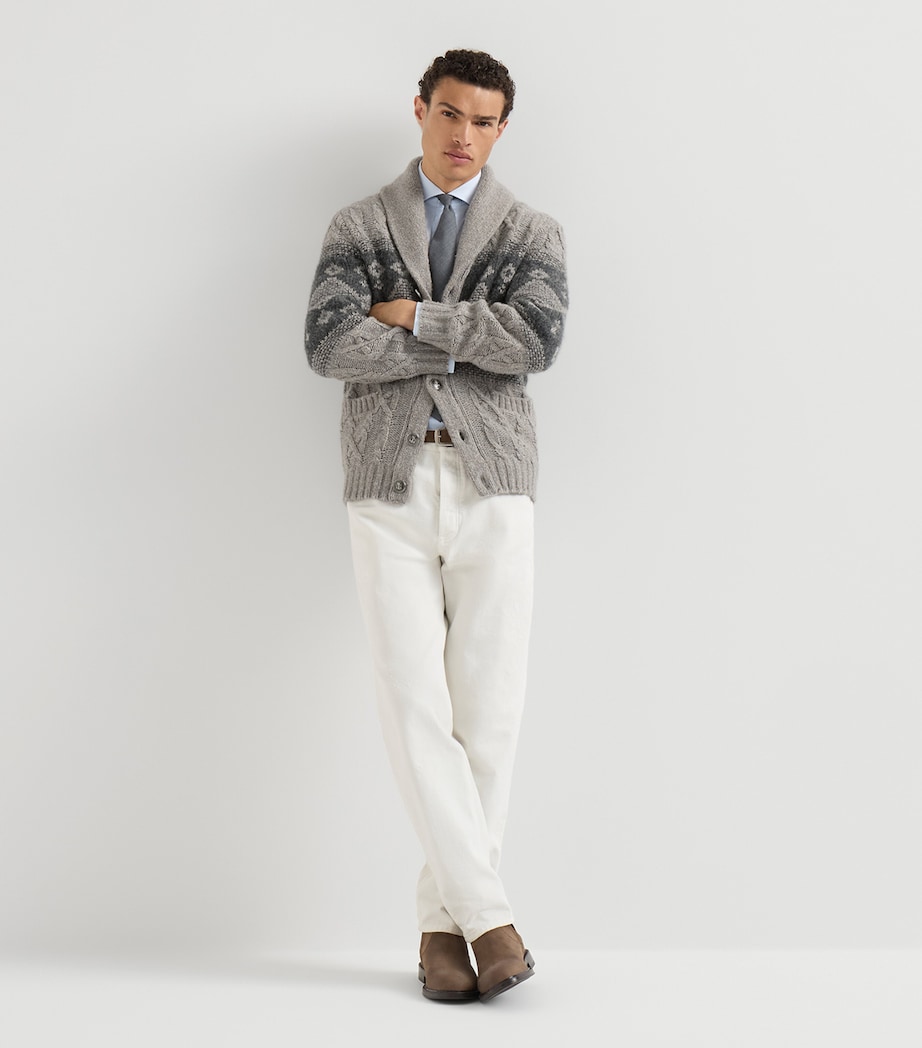 Brunello Cucinelli Mens Virgin Wool-Silk-Cashmere Cardigan Image 5