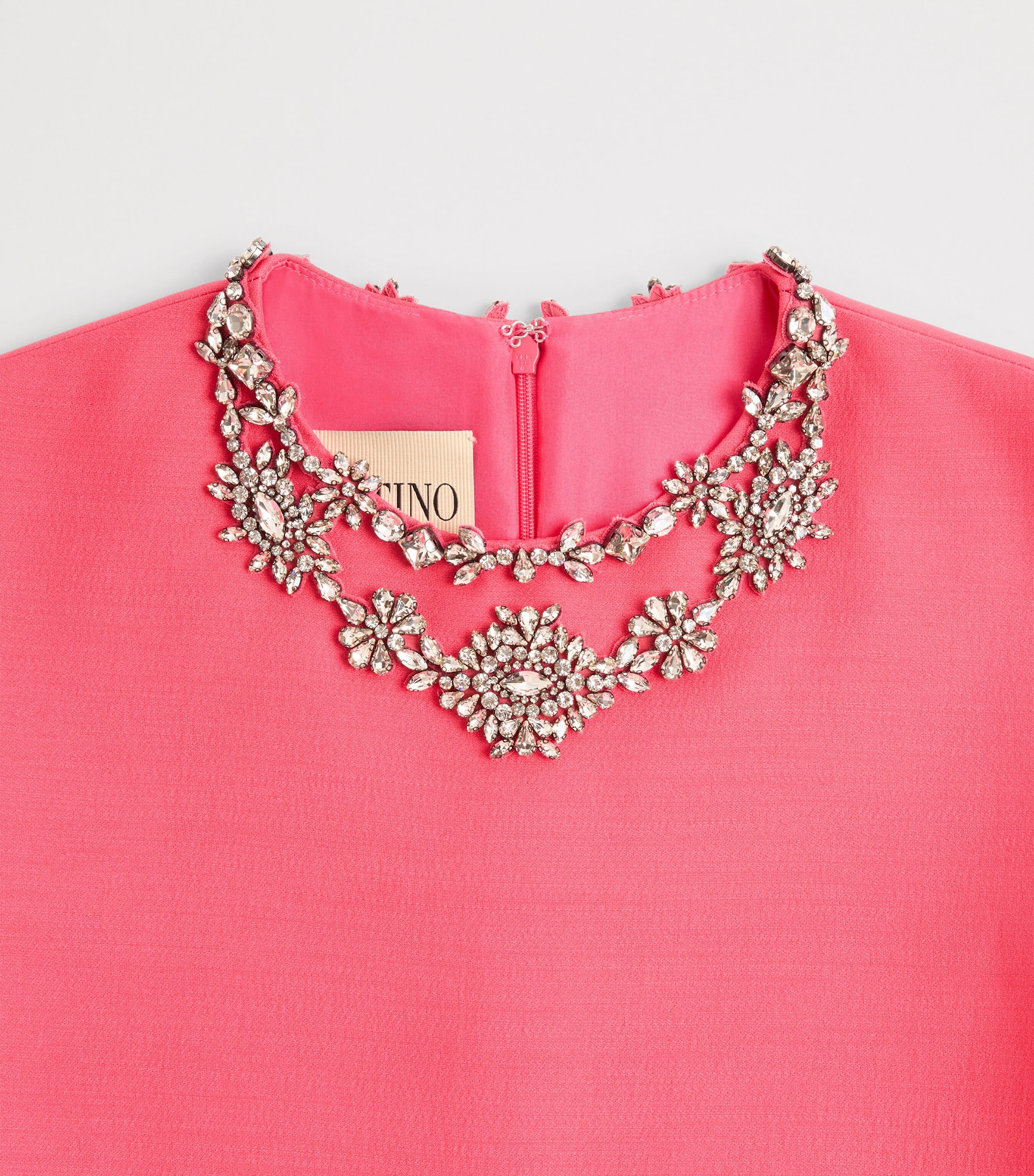Valentino Womens Wool-Silk Crepe Couture Embellished Mini Dress Image 7