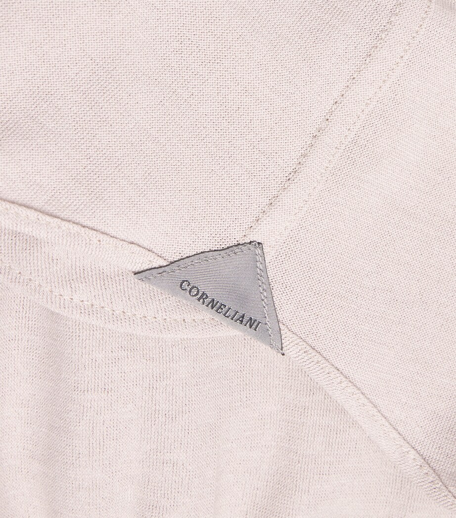 Corneliani Mens Cotton Jersey Shirt Natural / Beige Image 5